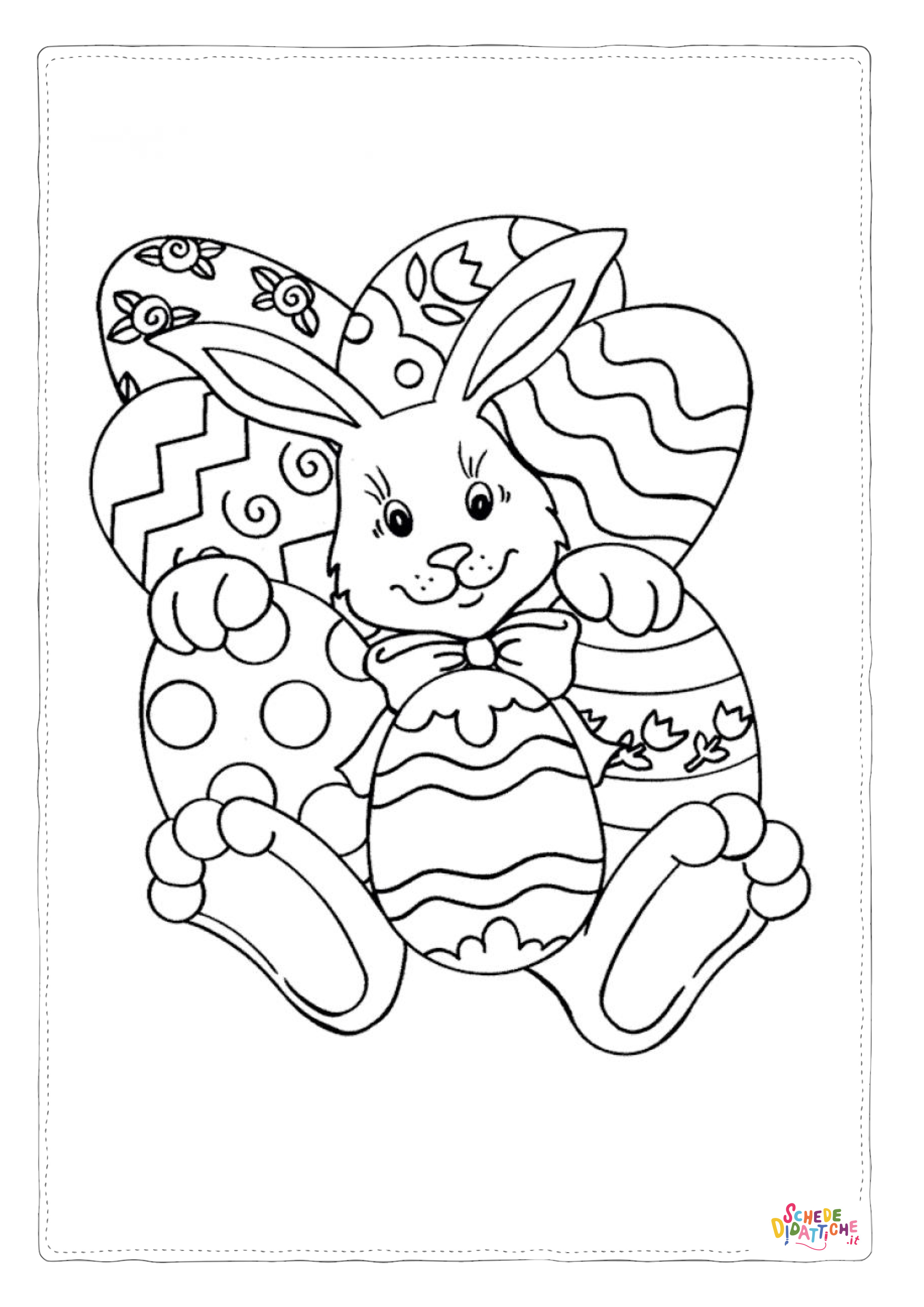 Disegno "Disegno di coniglietto di Pasqua da stampare e colorare 9" Disegno di coniglietto di Pasqua da stampare e colorare 9