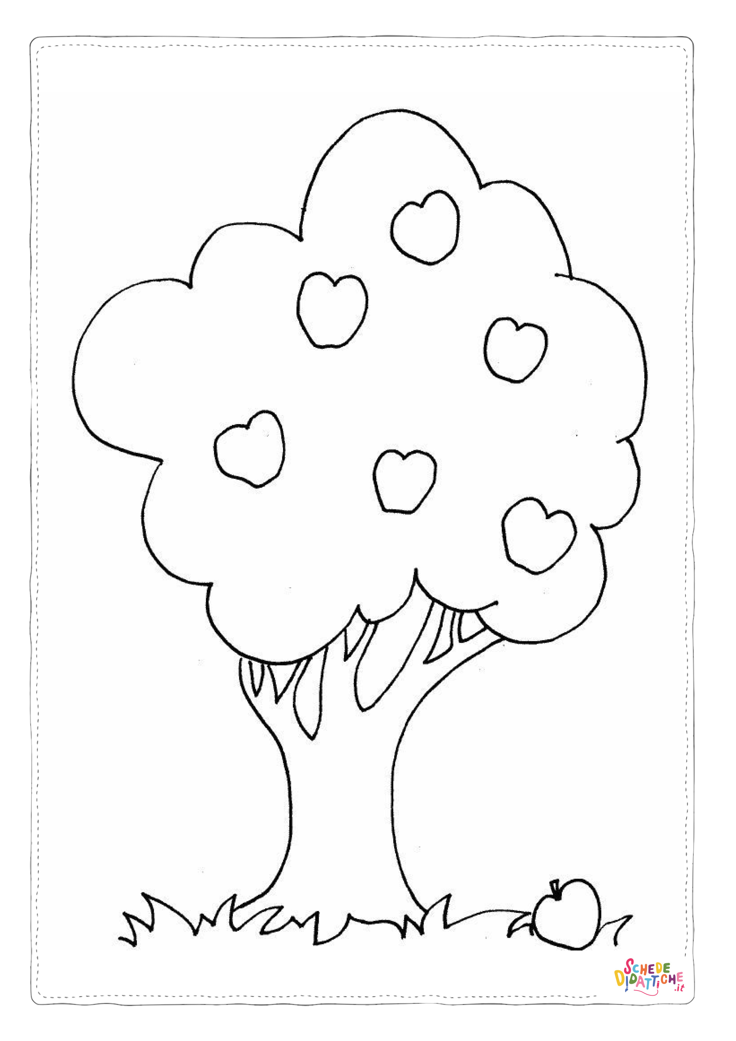 Disegno "Disegno di albero da frutta da stampare e colorare 30" Disegno di albero da frutta da stampare e colorare 30