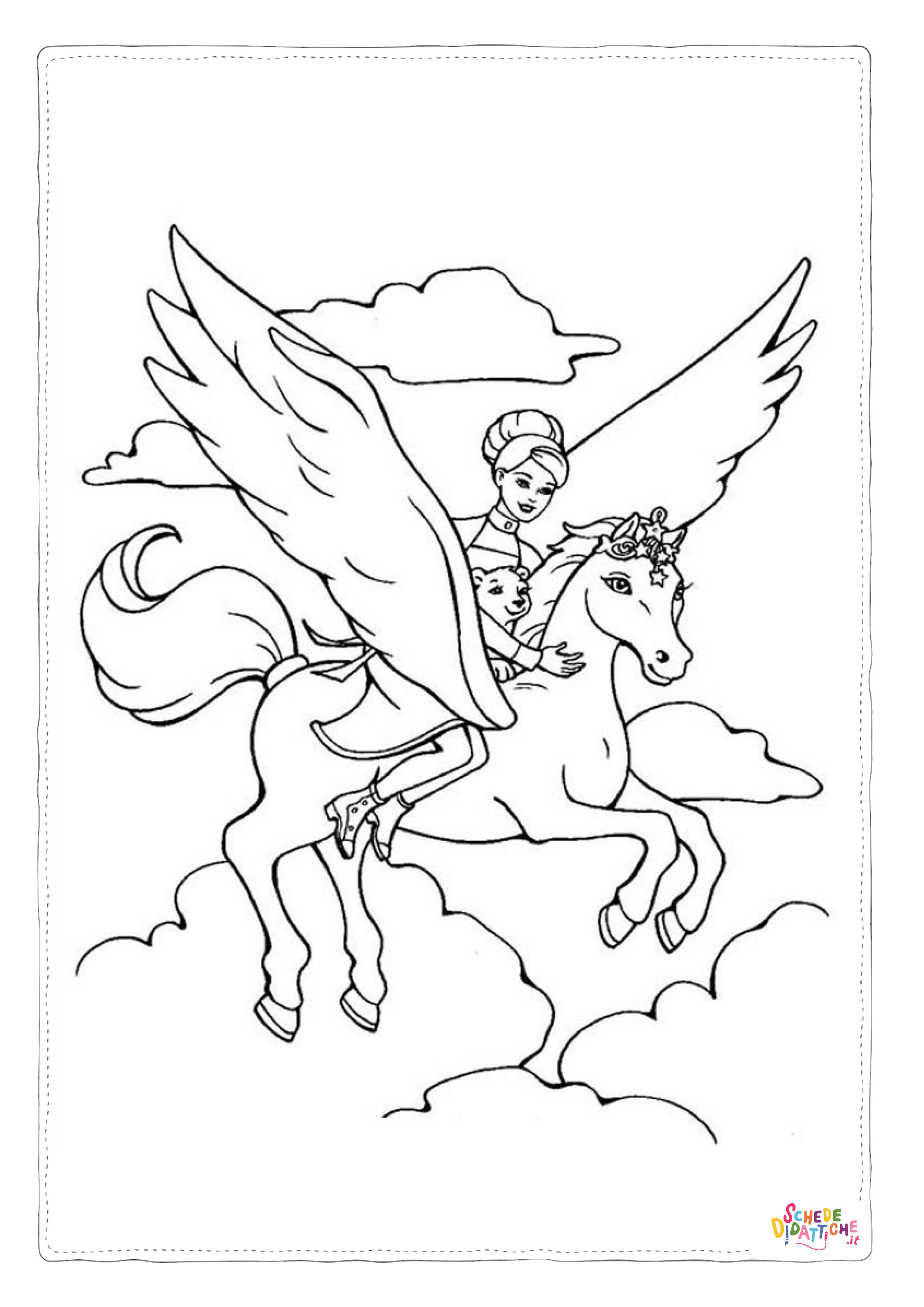 Disegno "Disegno di cavallo alato da stampare e colorare" Disegno di cavallo alato da stampare e colorare