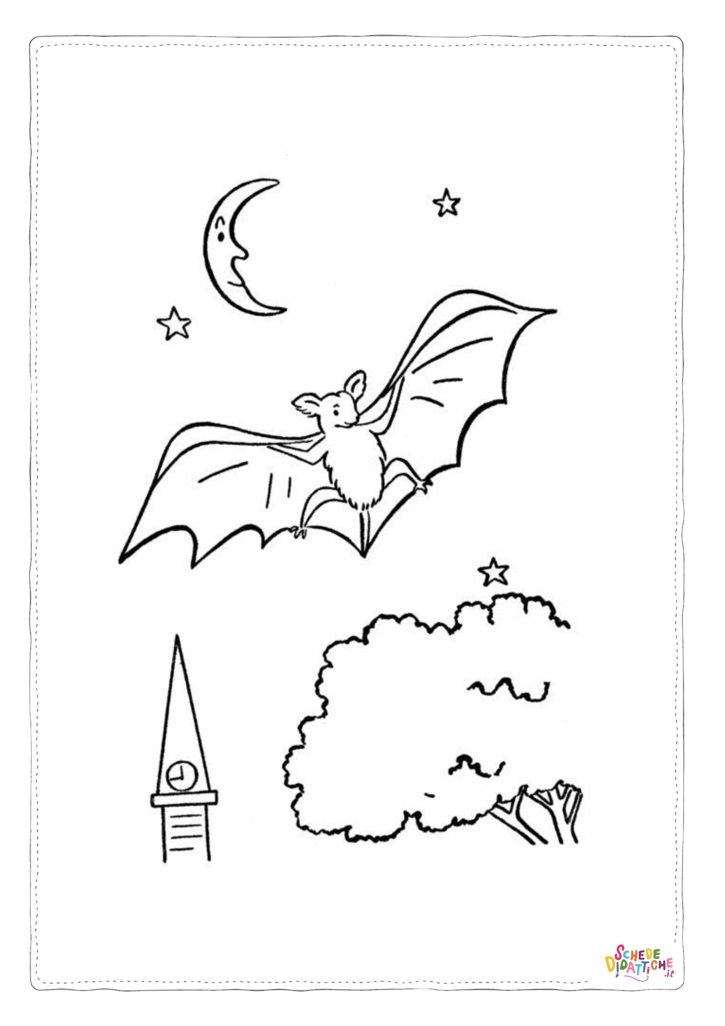 Disegno di pipistrello da stampare e colorare 21