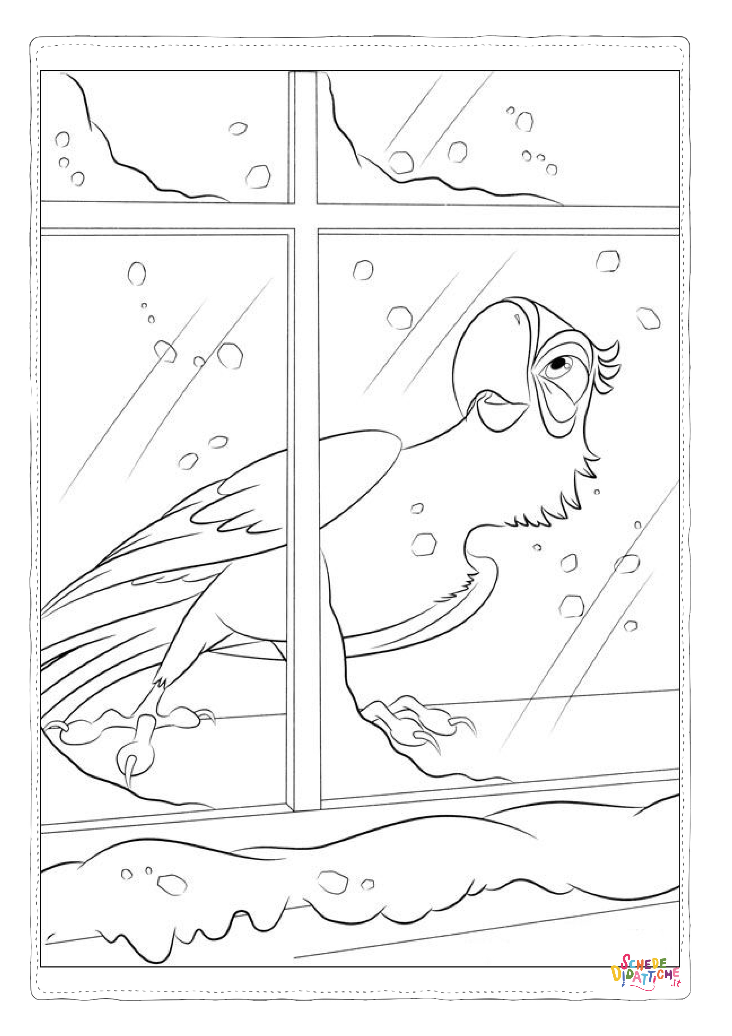 Disegno "Disegno di pappagallo da stampare e colorare 27" Disegno di pappagallo da stampare e colorare 27