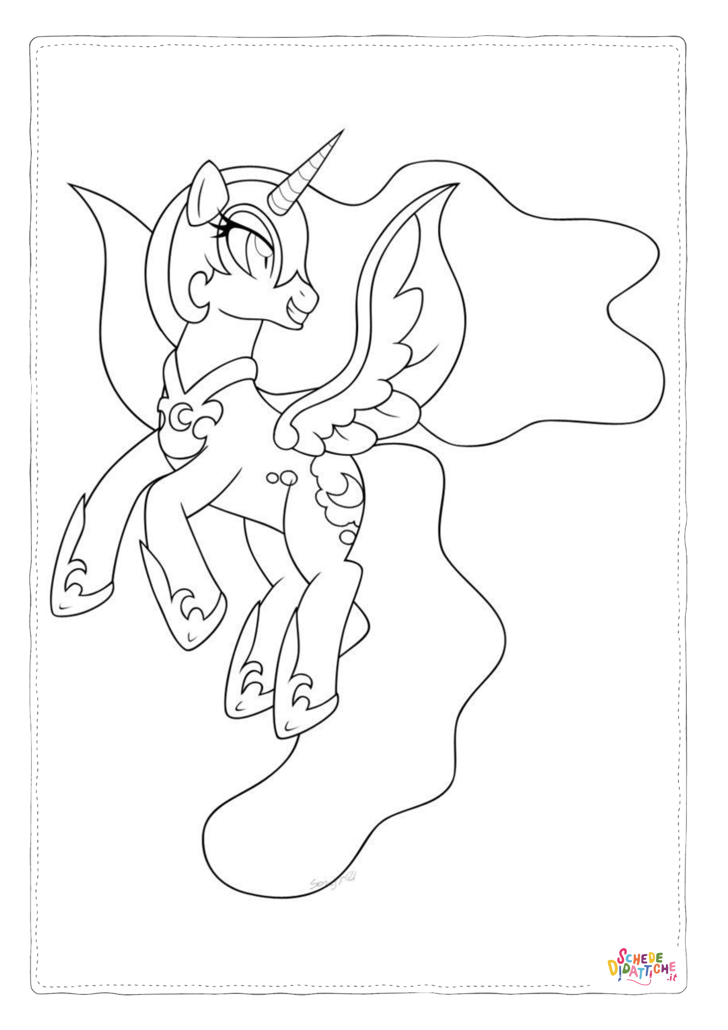 Disegno "Disegno di unicorno da stampare e colorare 20" Disegno di unicorno da stampare e colorare 20