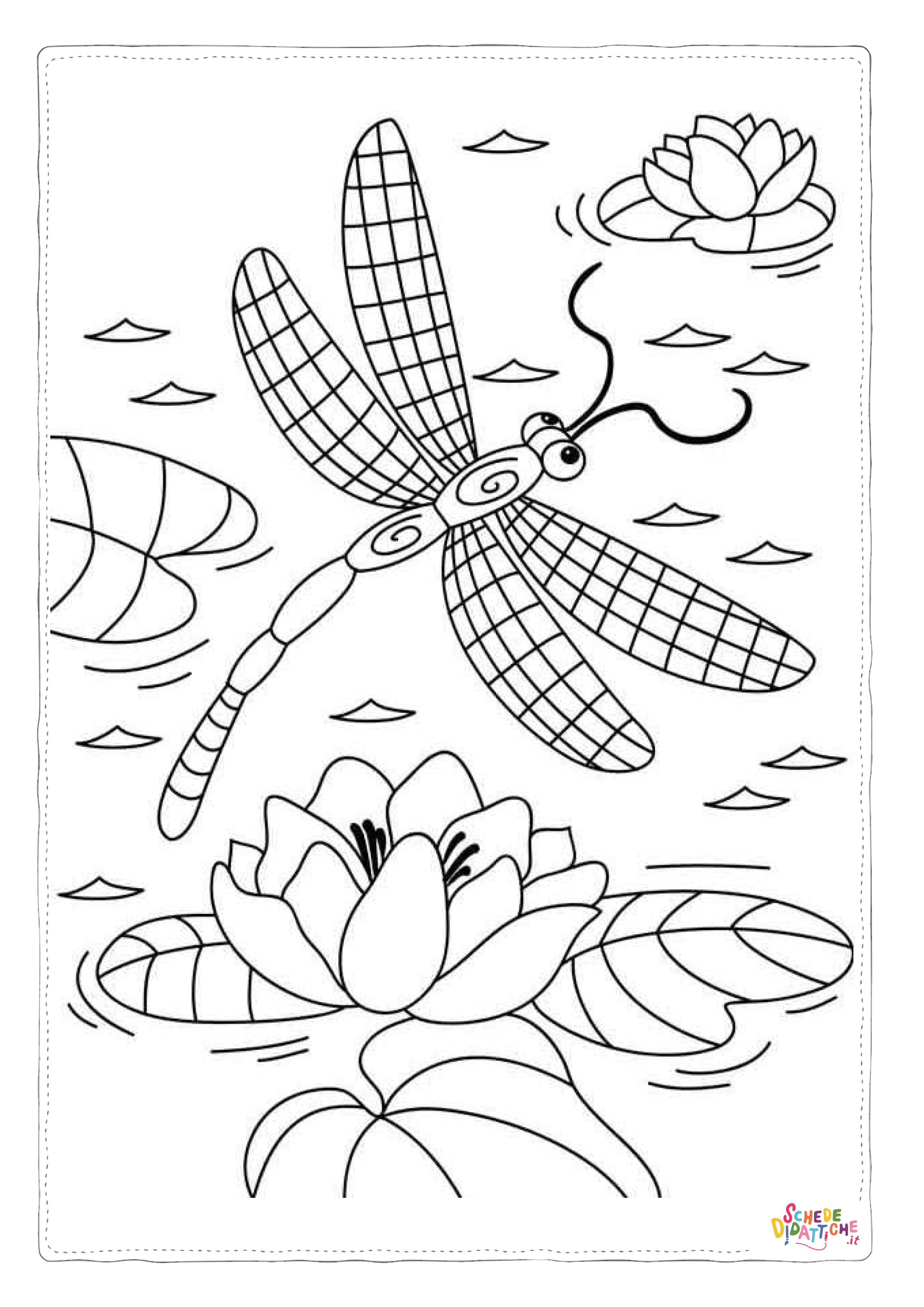 Disegno di libellula da stampare e colorare 24