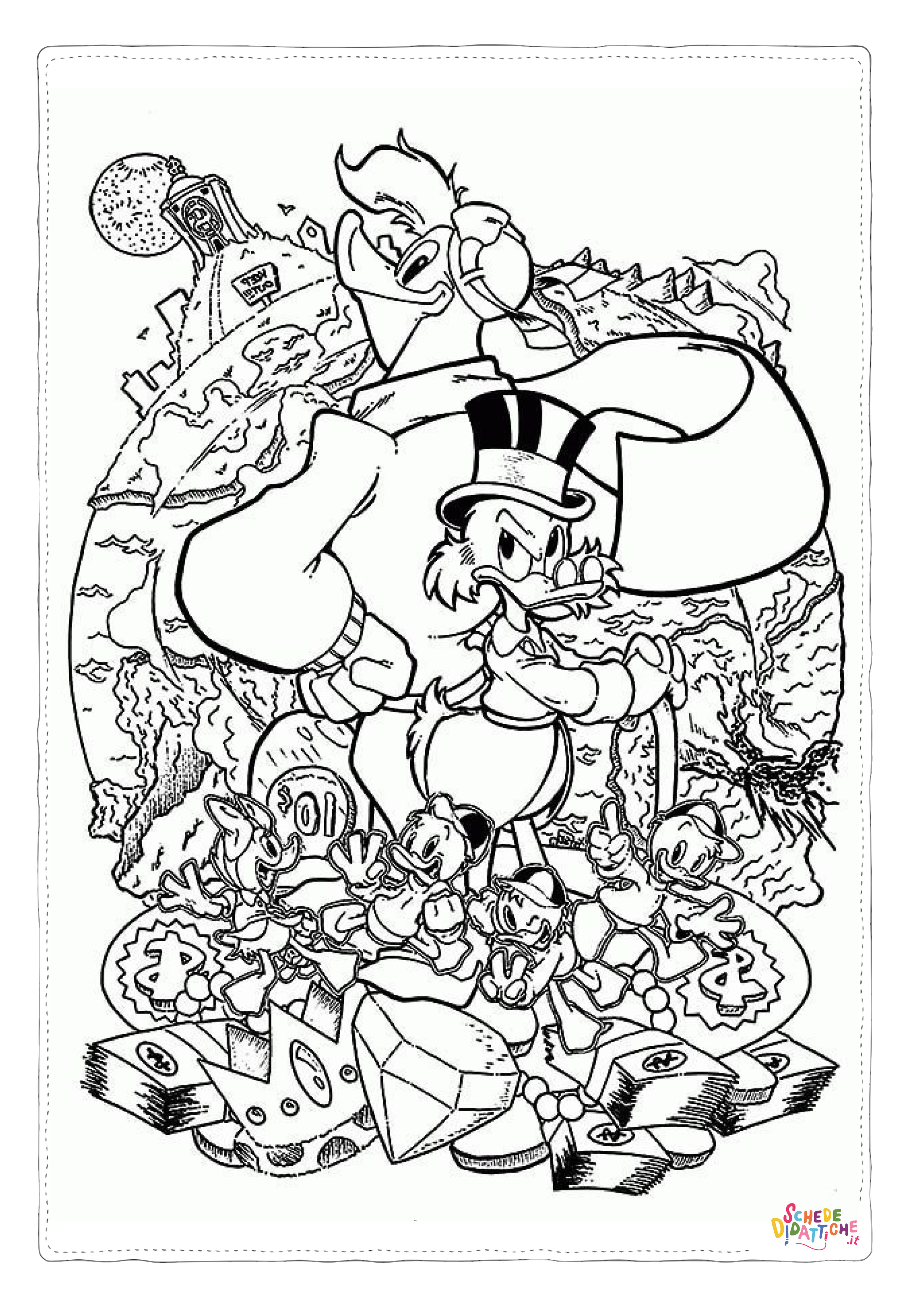 Disegno "Disegno di Zio Paperone da stampare e colorare 1" Disegno di Zio Paperone da stampare e colorare 1