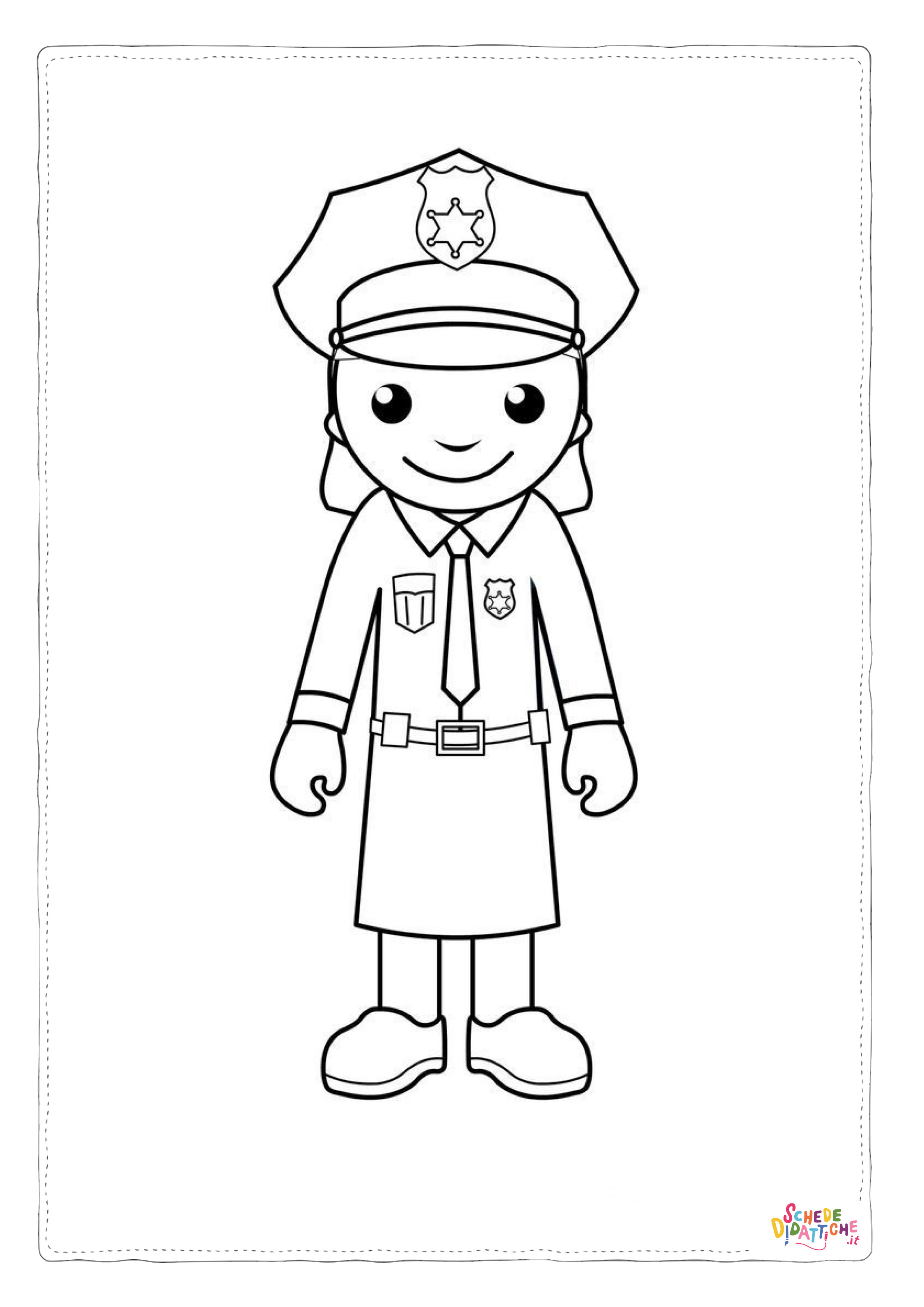 Disegno "Disegno di poliziotto da stampare e colorare 24" Disegno di poliziotto da stampare e colorare 24