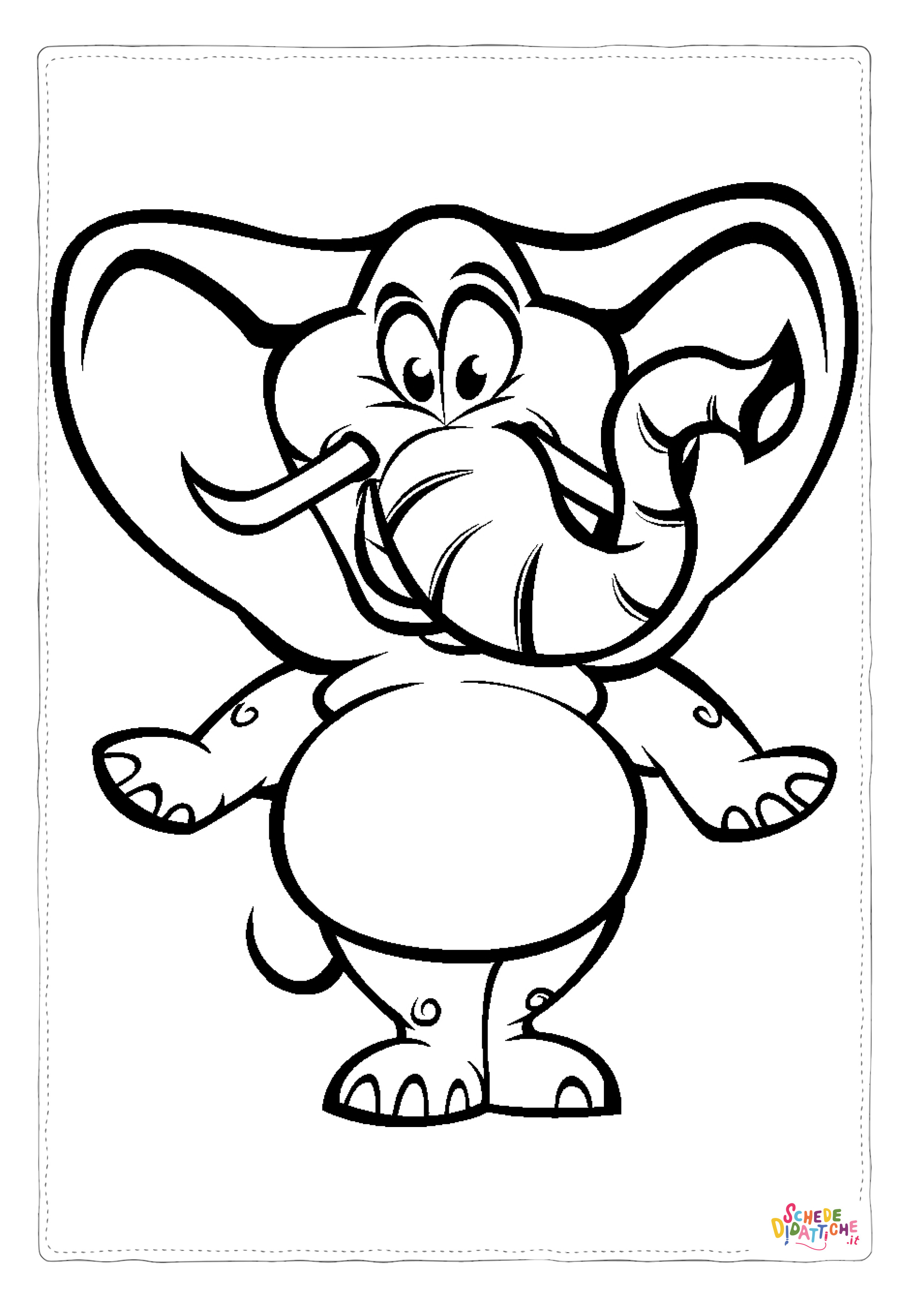 Disegno "Disegno di elefante da stampare e colorare 118" Disegno di elefante da stampare e colorare 118