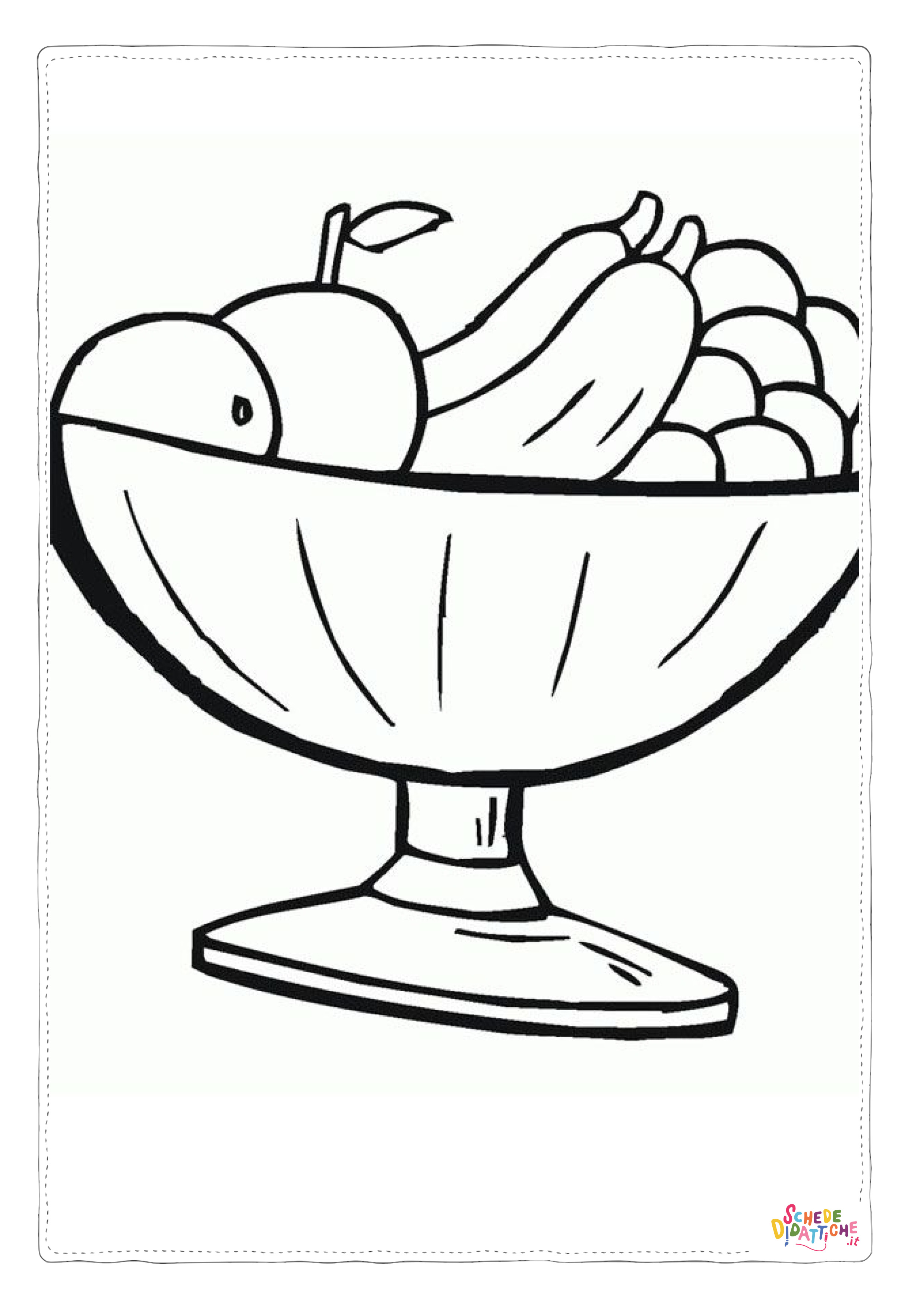 Disegno di cesto di frutta da stampare e colorare 41