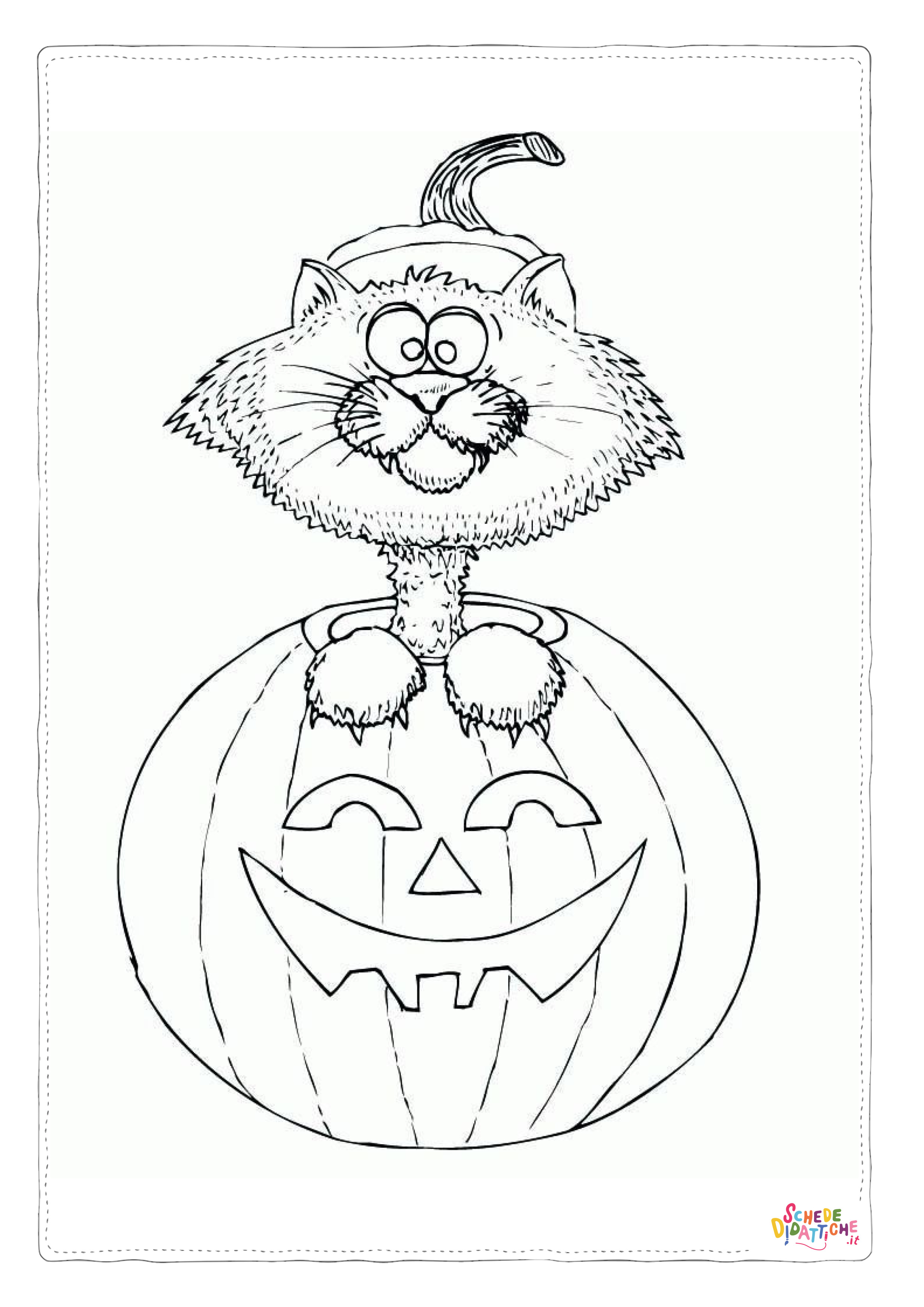 Disegno "Disegno di gatto di halloween da stampare e colorare 26" Disegno di gatto di halloween da stampare e colorare 26