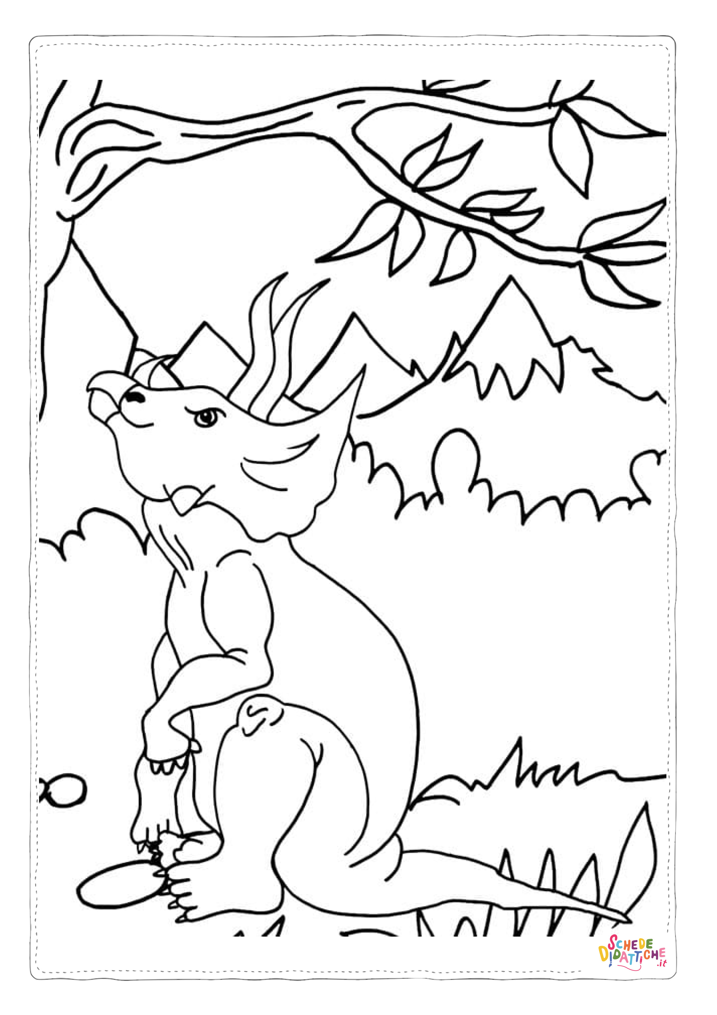 Disegno "Disegno di Triceratopo da stampare e colorare 53" Disegno di Triceratopo da stampare e colorare 53