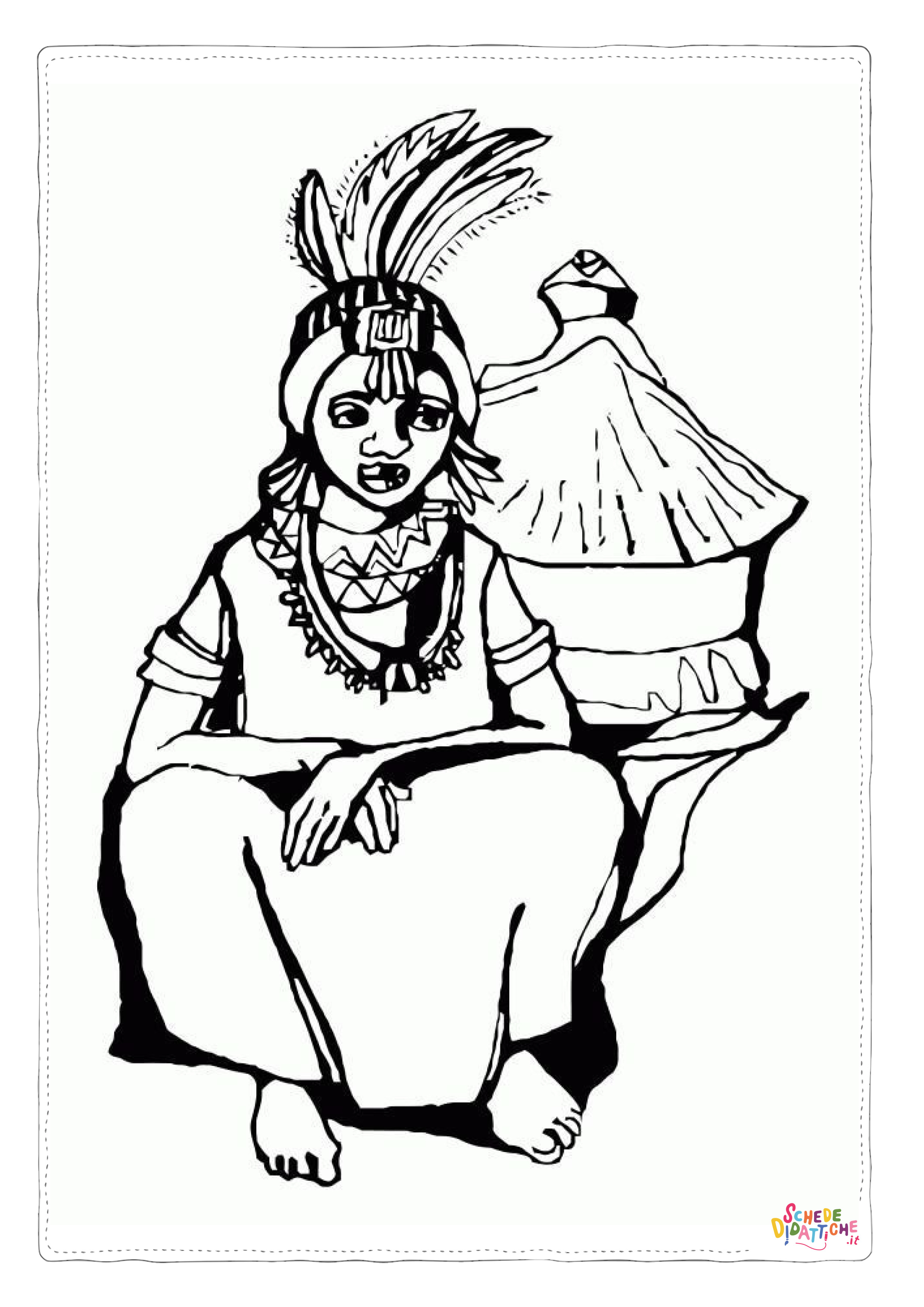 Disegno "Disegno di Indiani d'America da stampare e colorare 85" Disegno di Indiani d'America da stampare e colorare 85