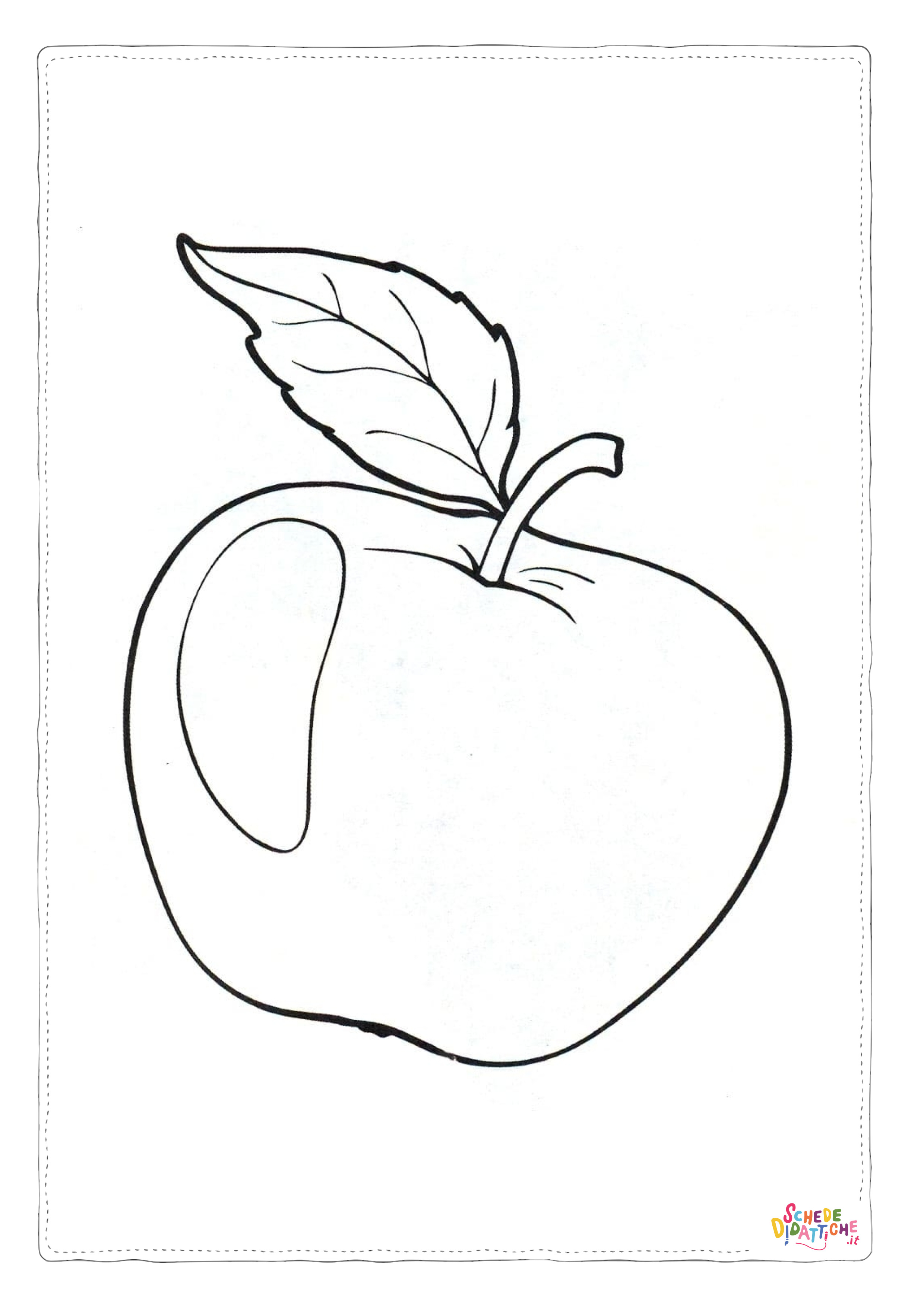 Disegno "Disegno di mela da stampare e colorare 45" Disegno di mela da stampare e colorare 45