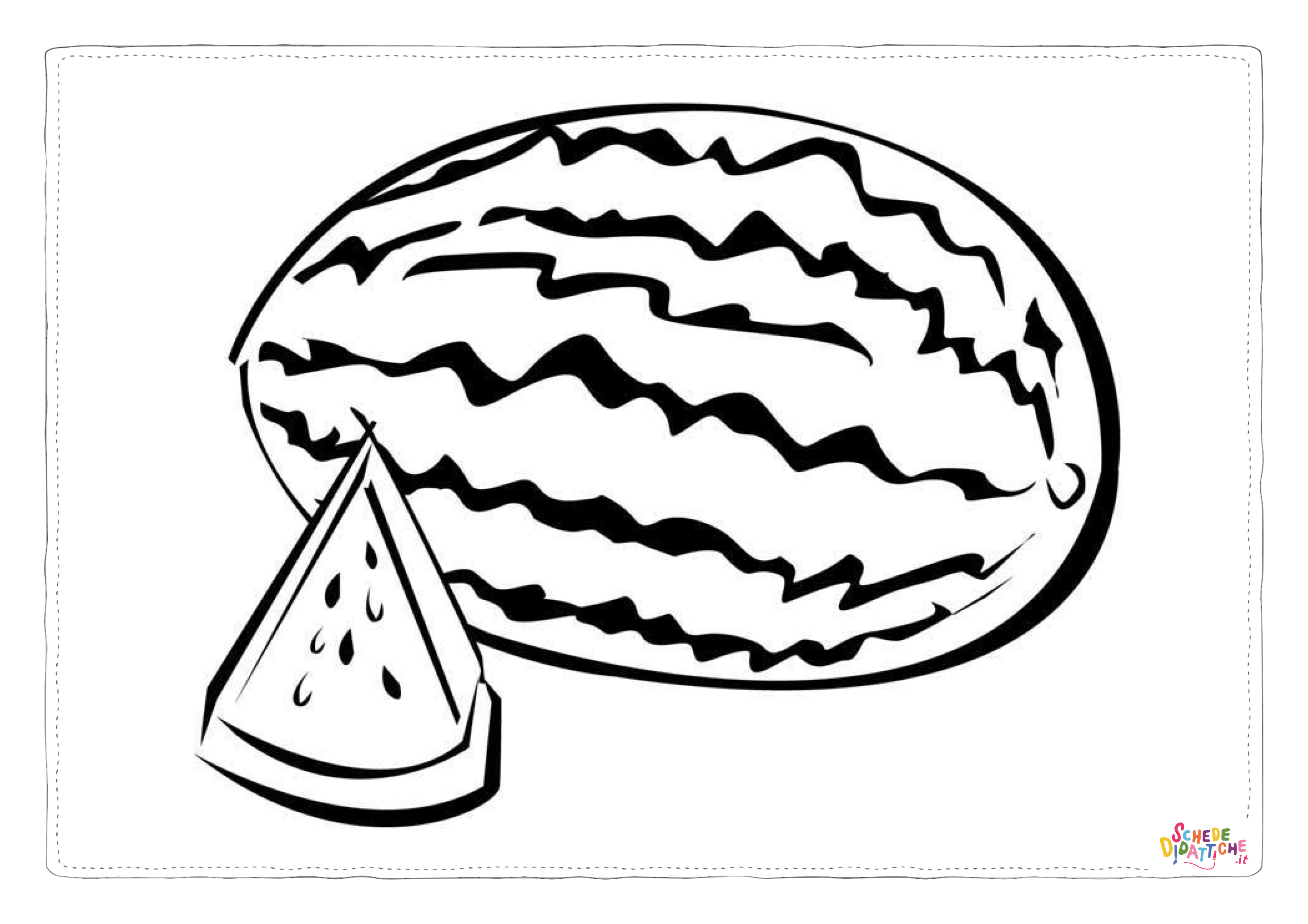 Disegno "Disegno di anguria da stampare e colorare 18" Disegno di anguria da stampare e colorare 18