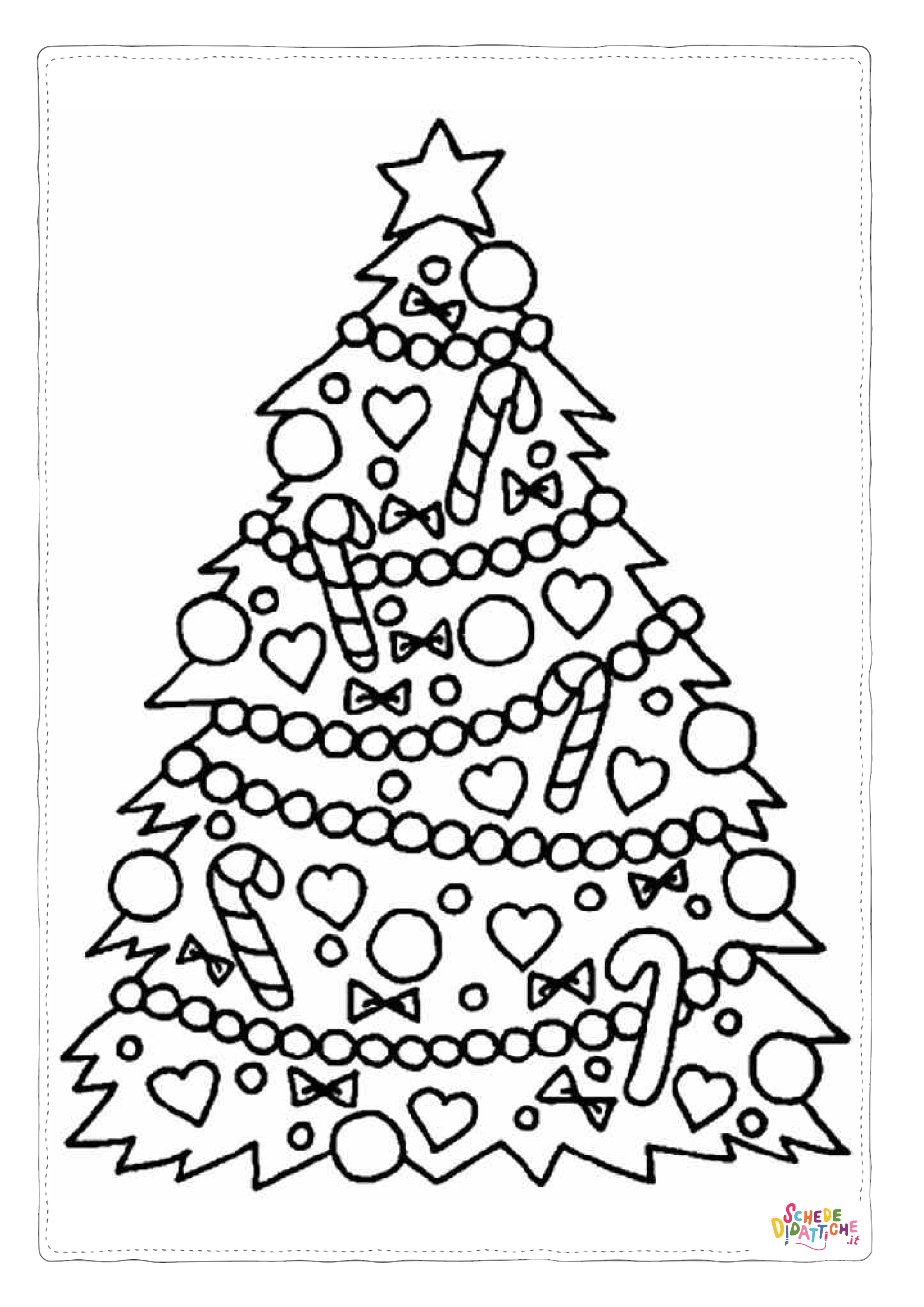 Disegno "Disegno di albero di Natale da stampare e colorare 194" Disegno di albero di Natale da stampare e colorare 194
