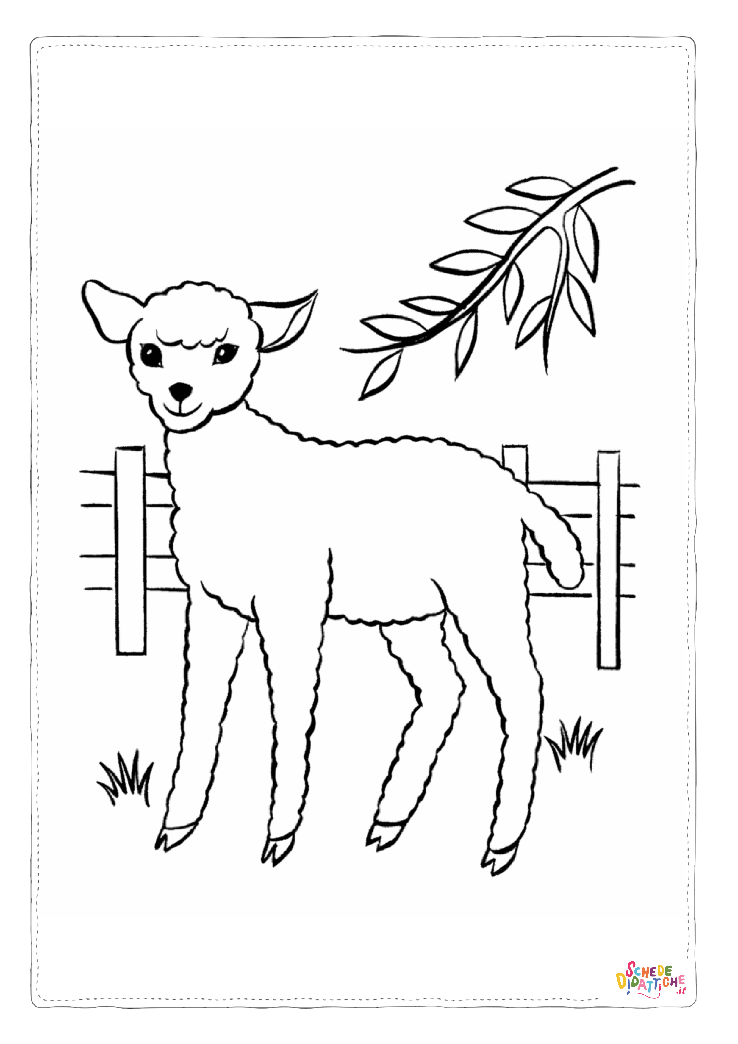 Disegno "Disegno di pecora da stampare e colorare 45" Disegno di pecora da stampare e colorare 45