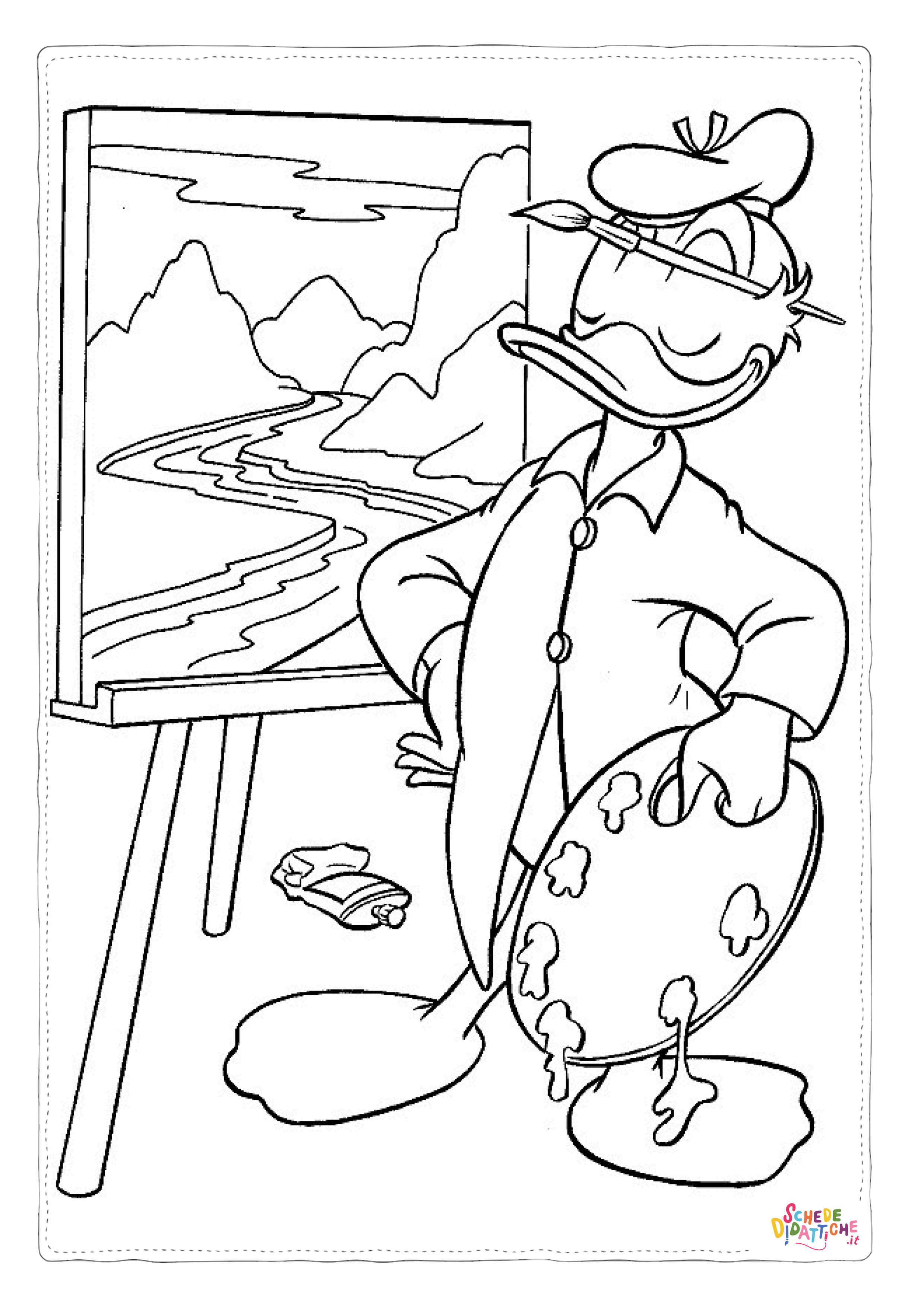 Disegno "Disegno di Paperino da stampare e colorare 108" Disegno di Paperino da stampare e colorare 108