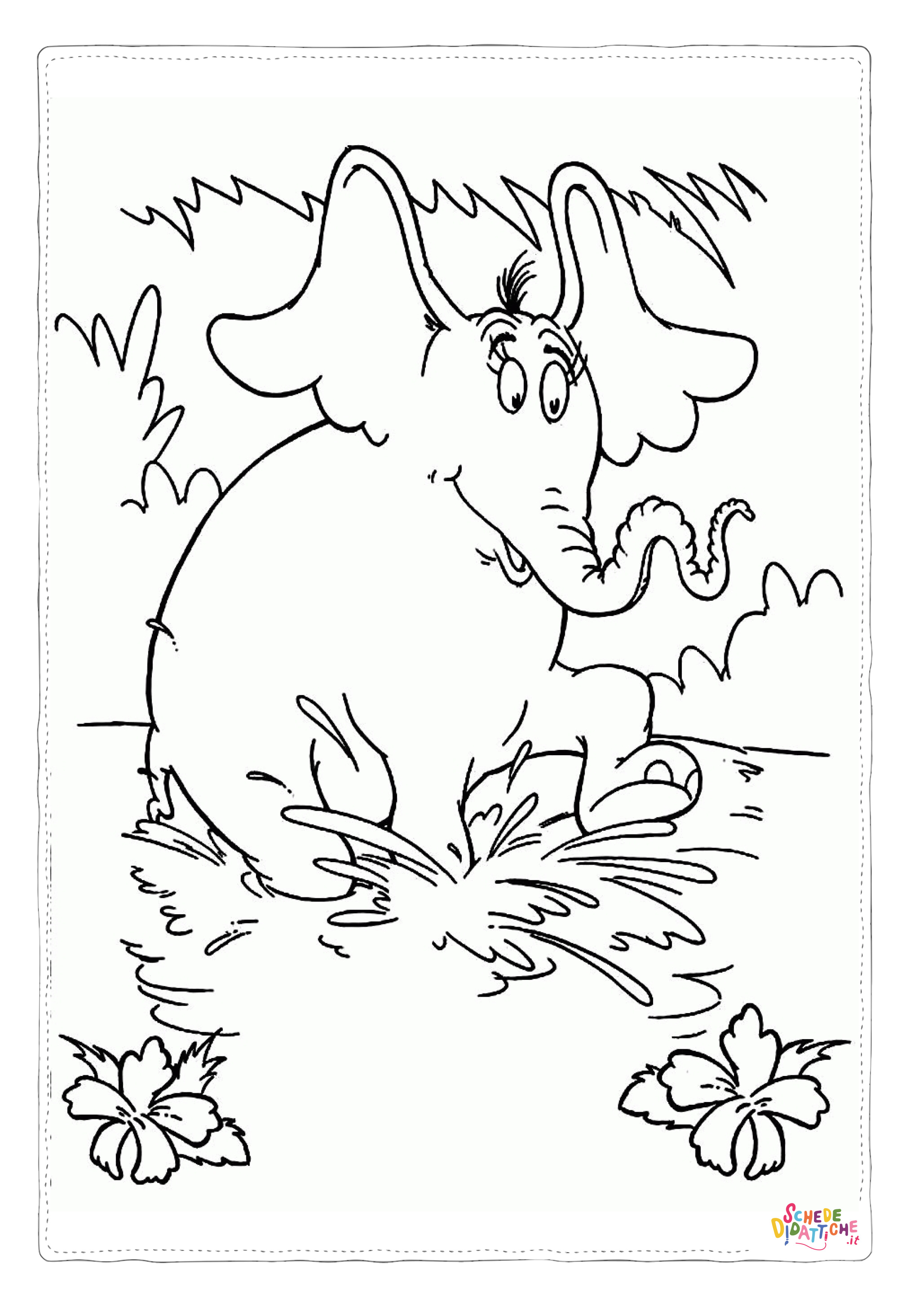 Disegno "Disegno di elefante da stampare e colorare 115" Disegno di elefante da stampare e colorare 115