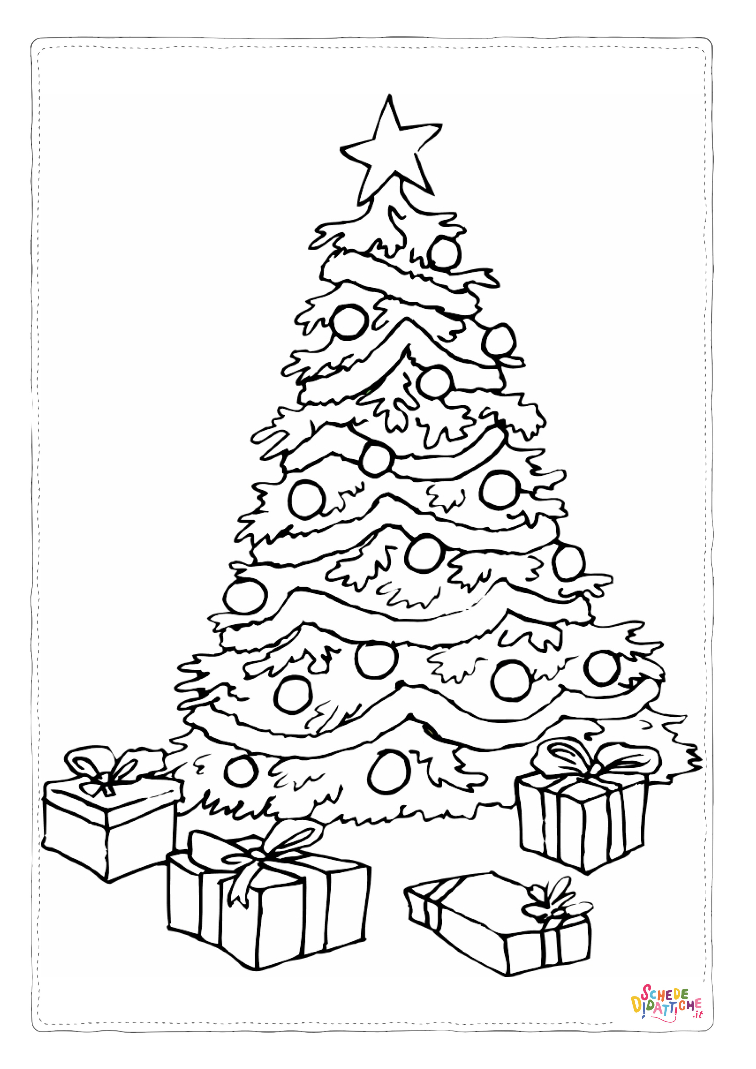 Disegno di albero di Natale da stampare e colorare 10