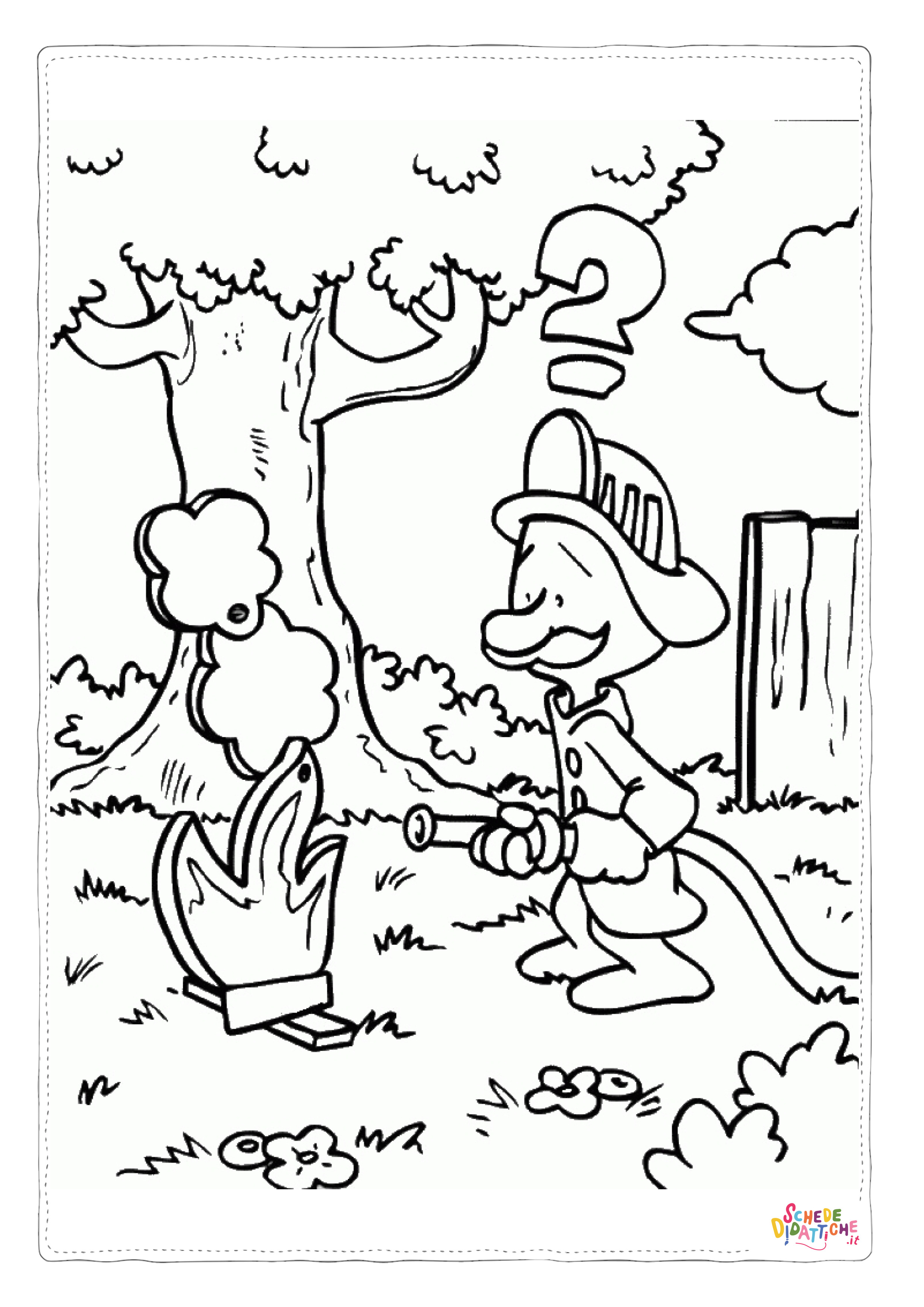Disegno di pompiere da stampare e colorare