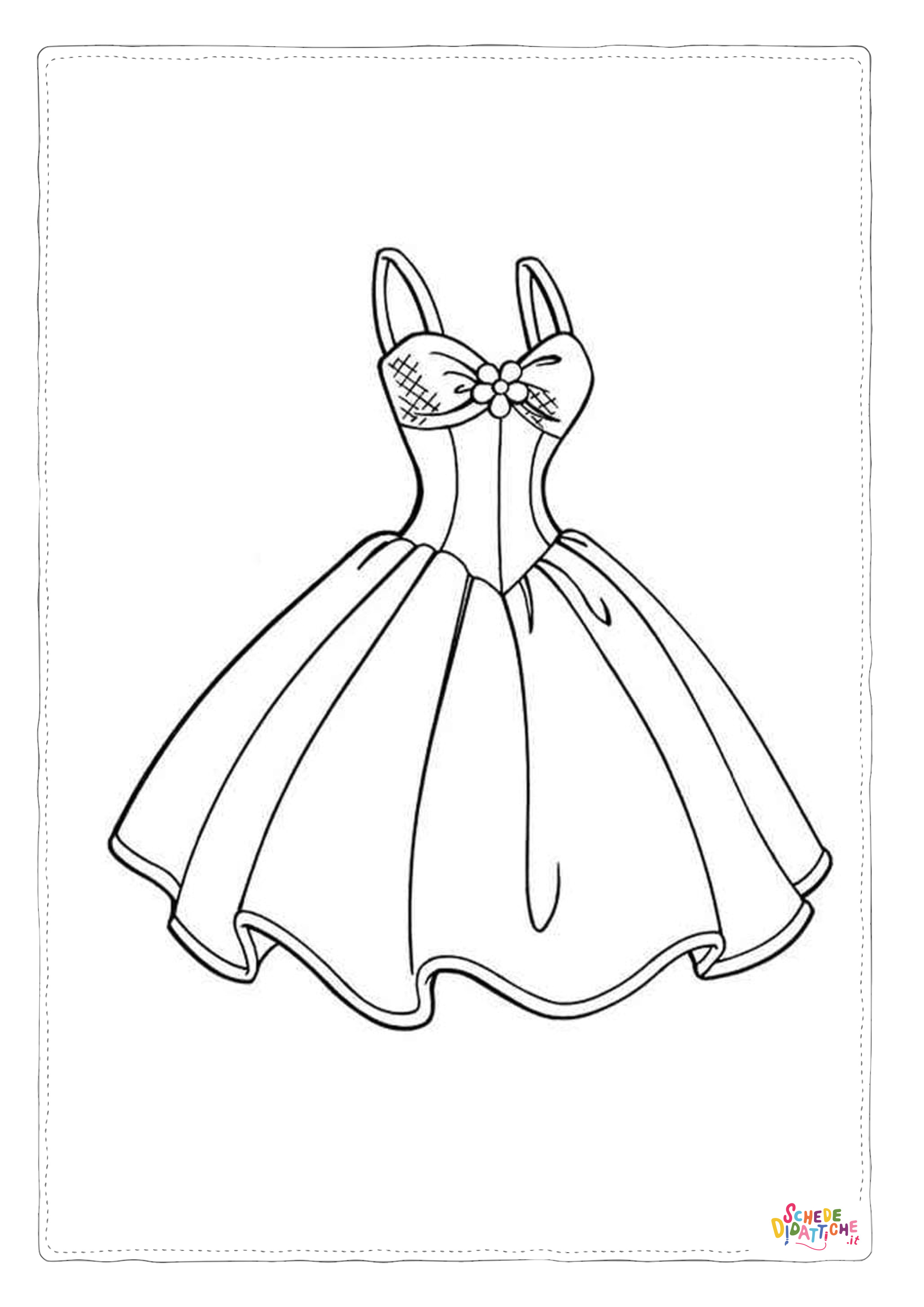 Disegno "Disegno di vestito da donna da stampare e colorare 6" Disegno di vestito da donna da stampare e colorare 6