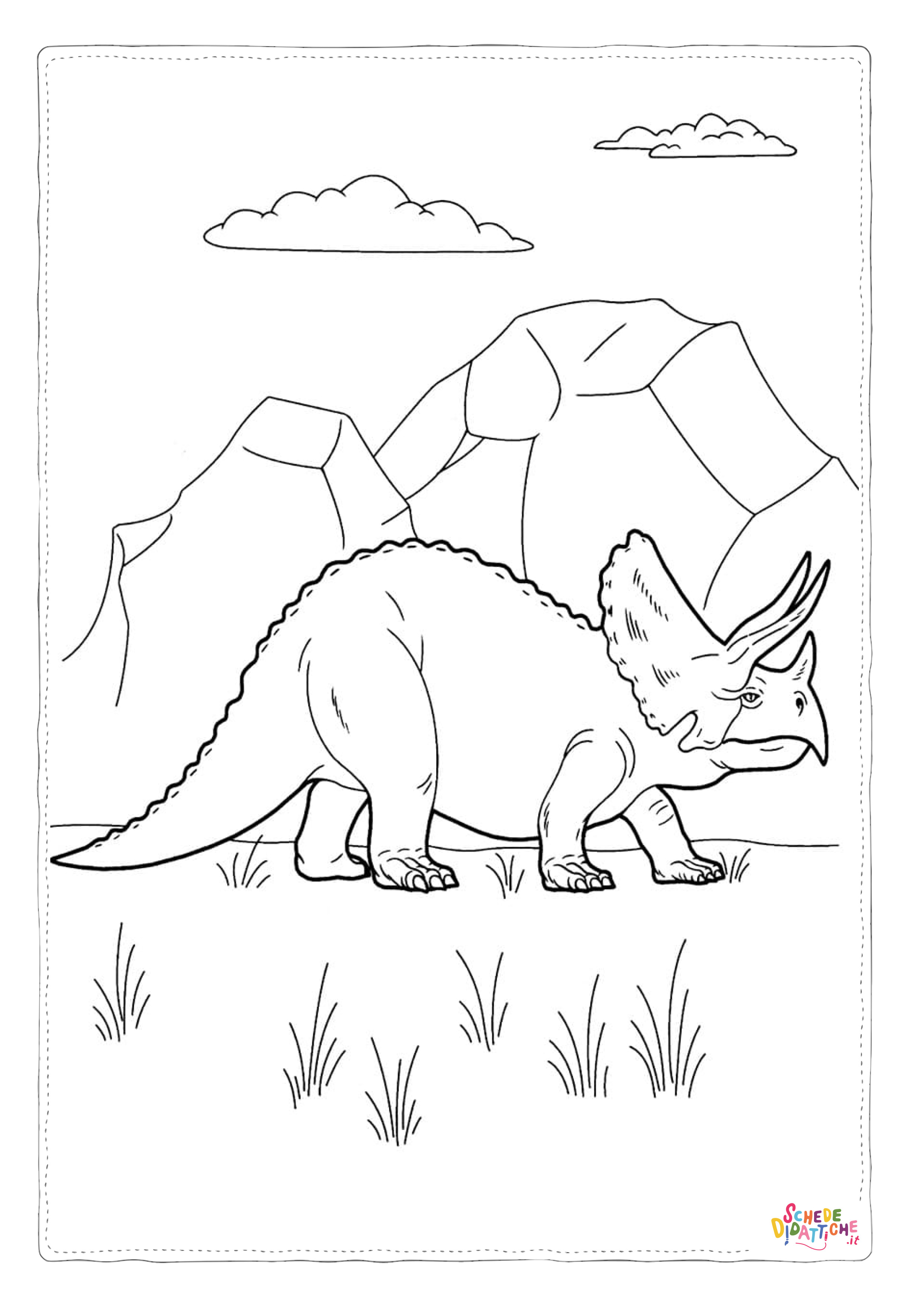Disegno "Disegno di Triceratopo da stampare e colorare 18" Disegno di Triceratopo da stampare e colorare 18
