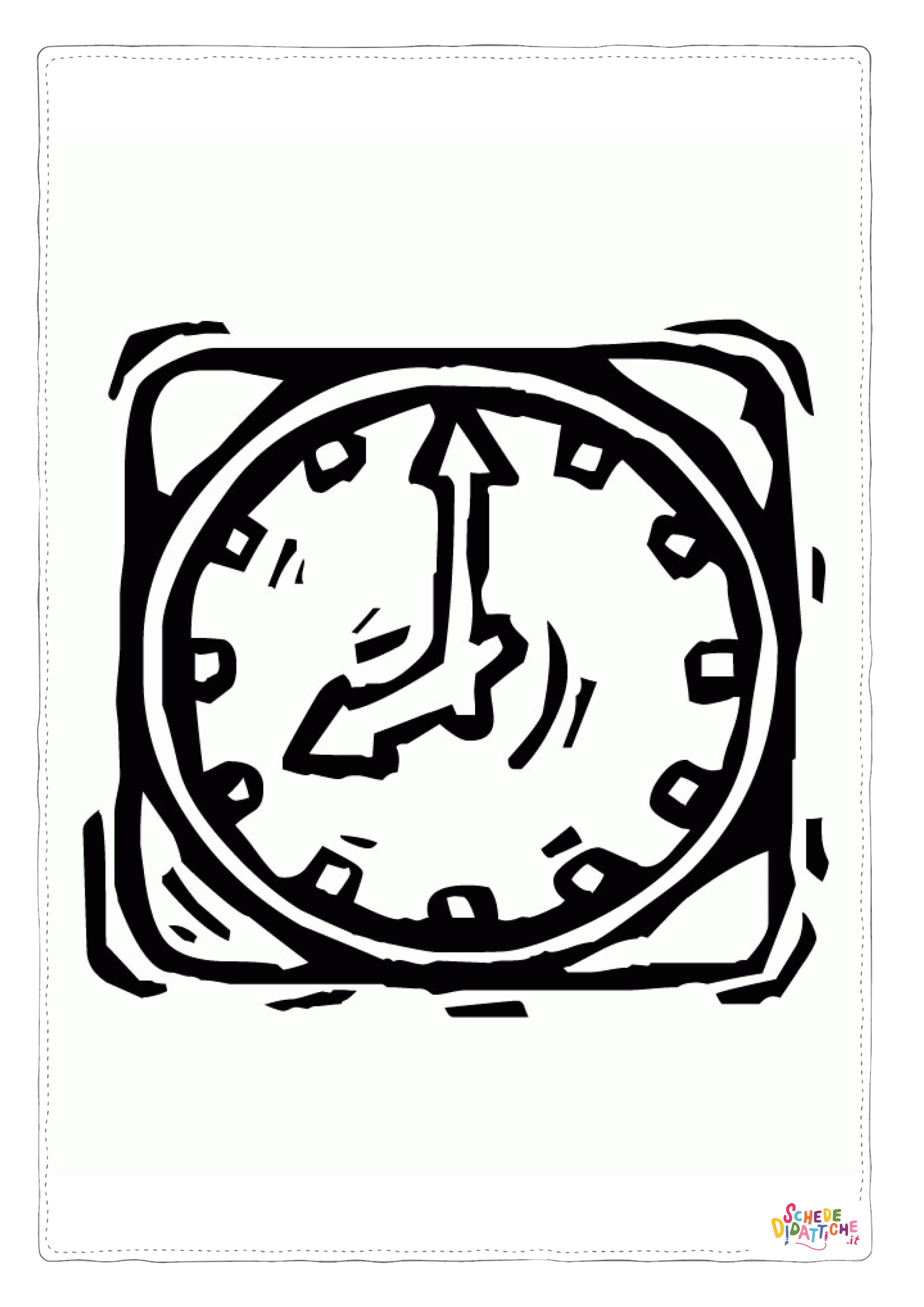 Disegno di orologio da stampare e colorare 14