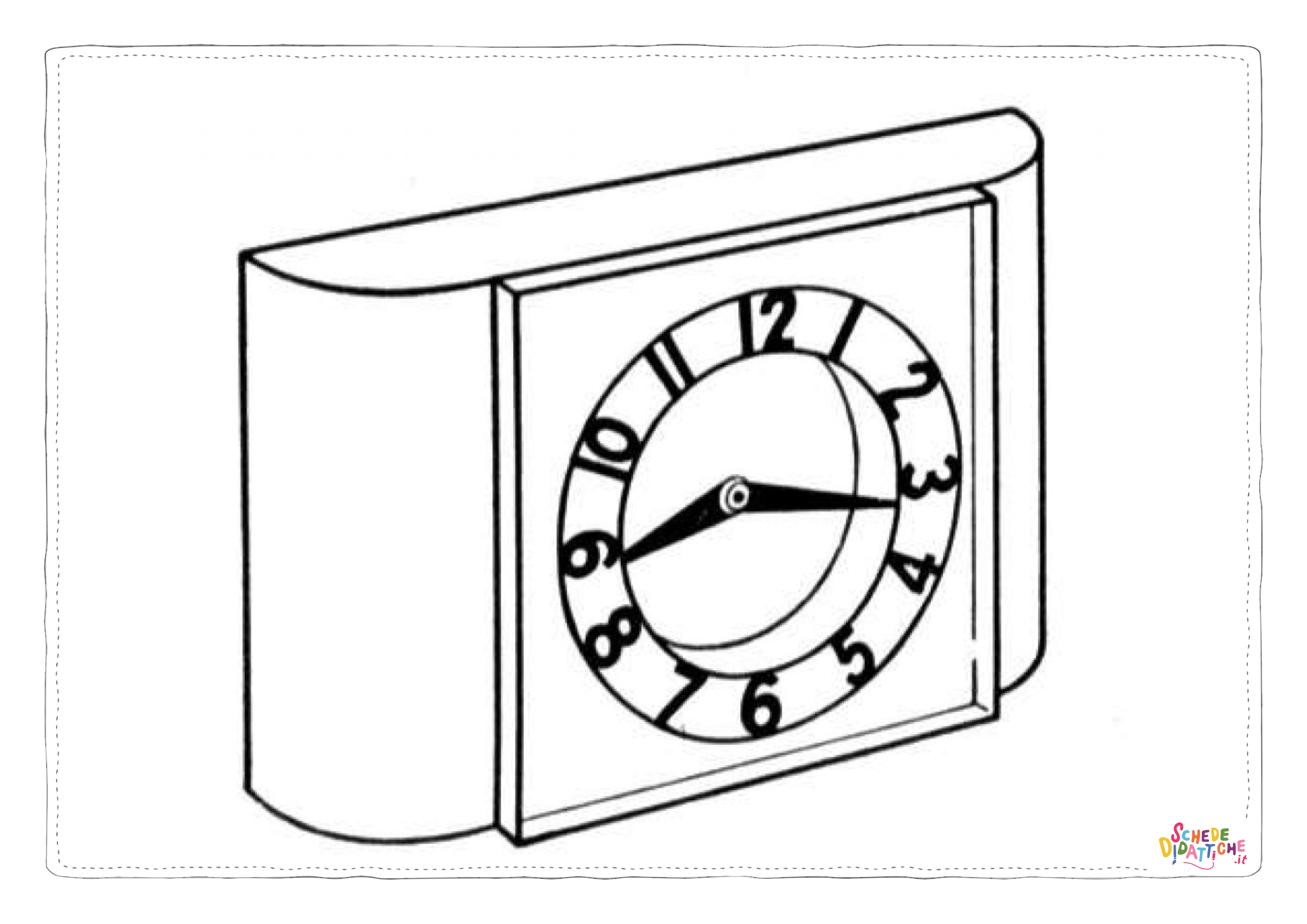Disegno "Disegno di orologio da stampare e colorare 6" Disegno di orologio da stampare e colorare 6