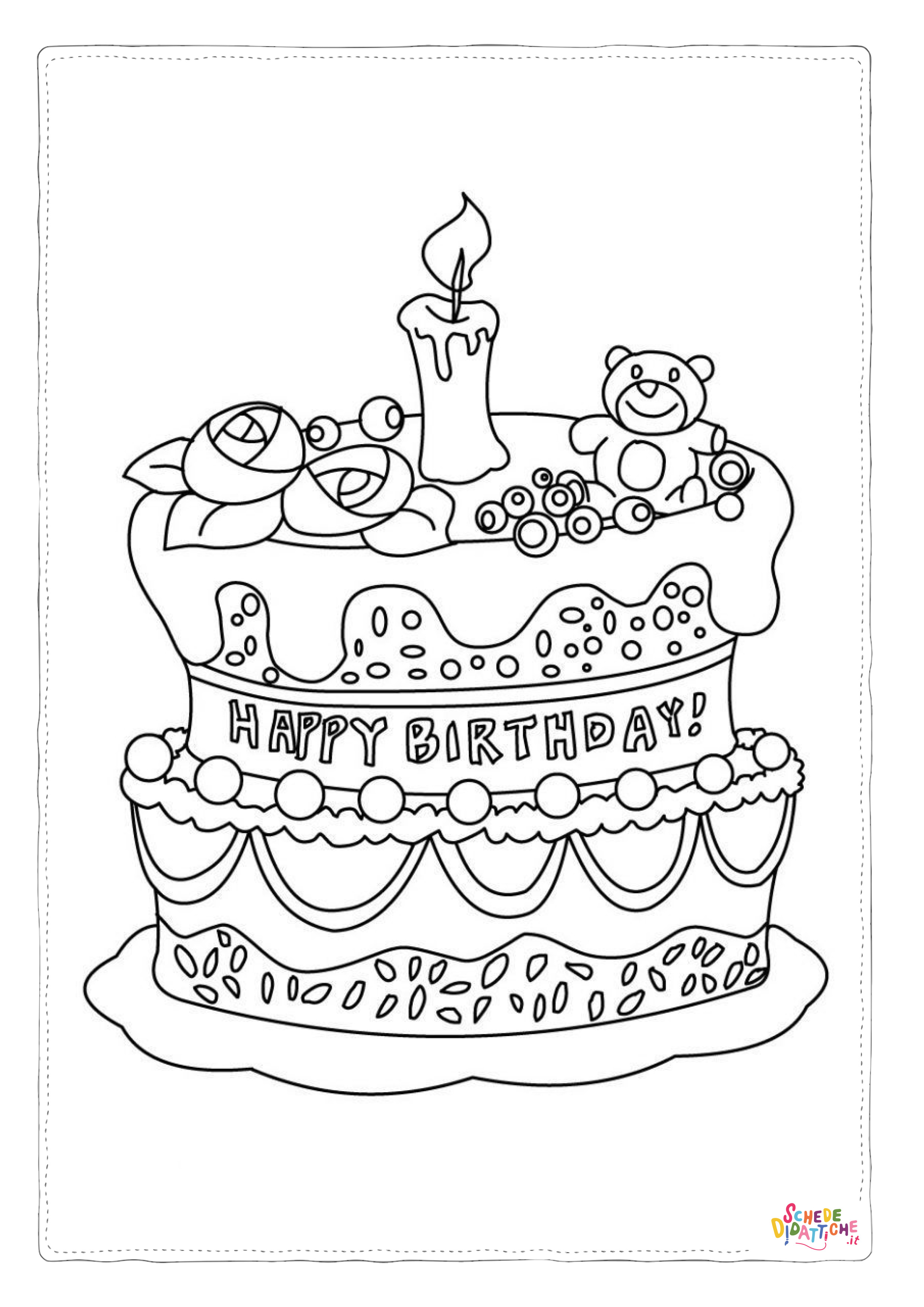Disegno "Disegno di compleanno da stampare e colorare 106" Disegno di compleanno da stampare e colorare 106
