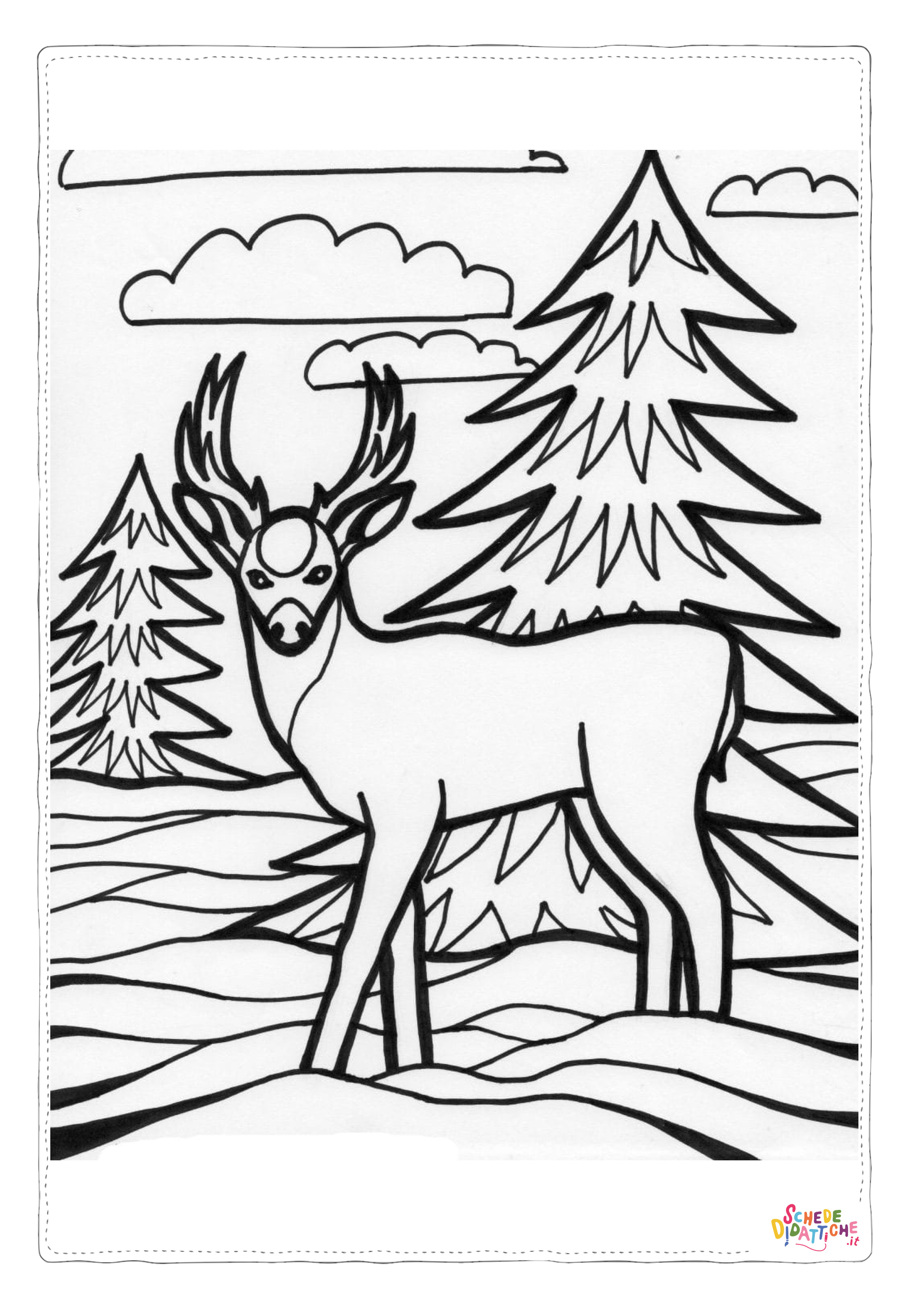 Disegno "Disegno di cervo da stampare e colorare 21" Disegno di cervo da stampare e colorare 21