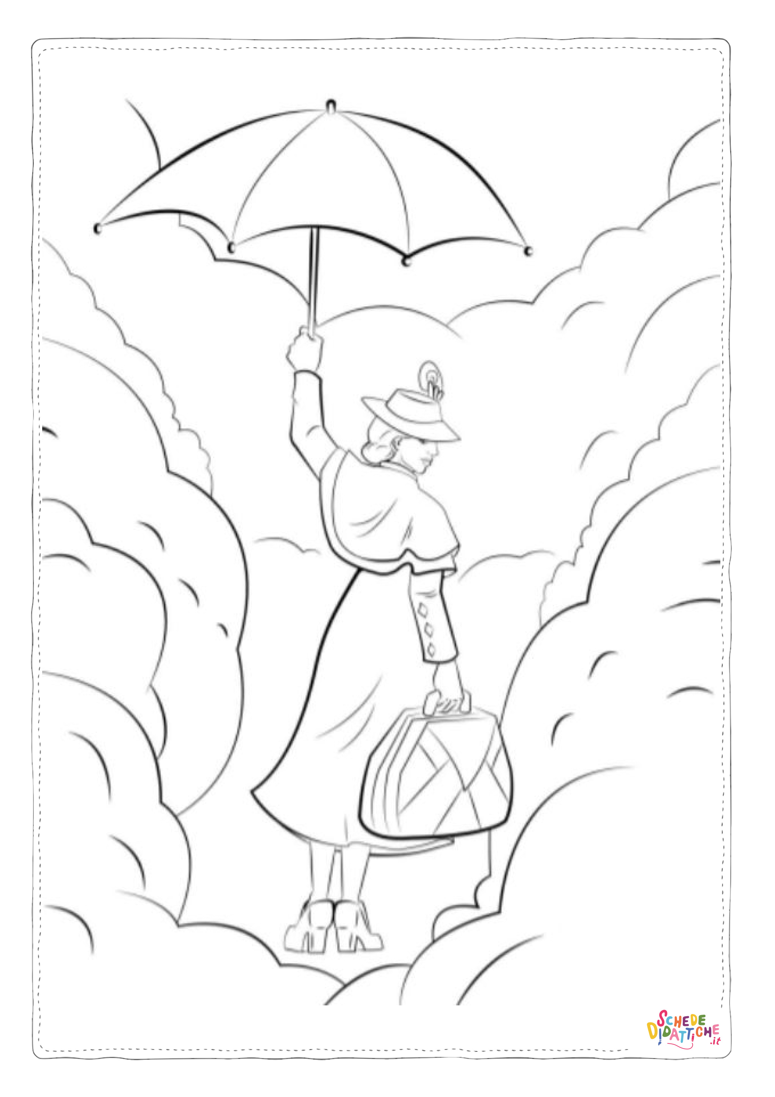 Disegno "Disegno di Mary Poppins da stampare e colorare 27" Disegno di Mary Poppins da stampare e colorare 27