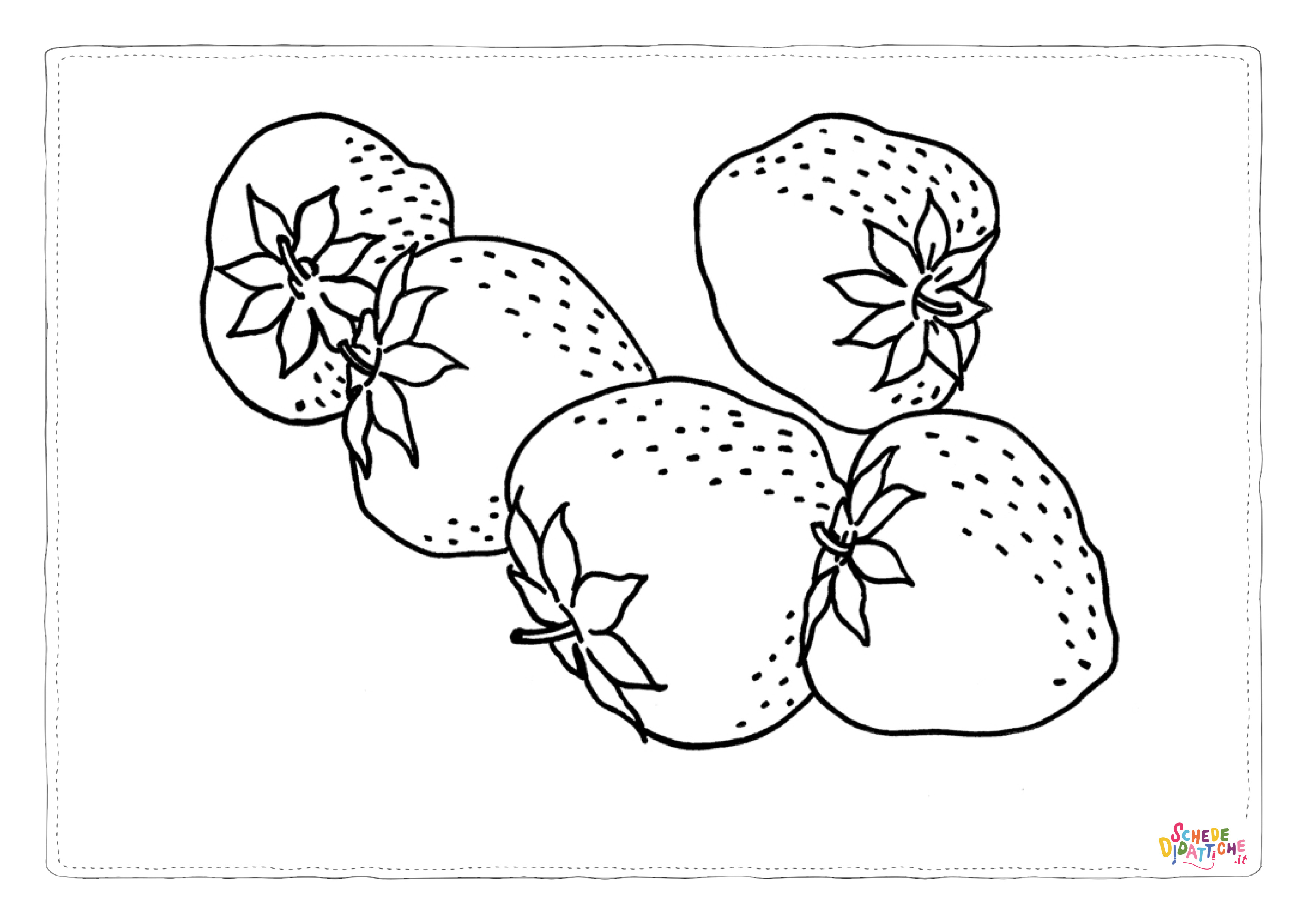 Disegno "Disegno di fragola da stampare e colorare 2" Disegno di fragola da stampare e colorare 2