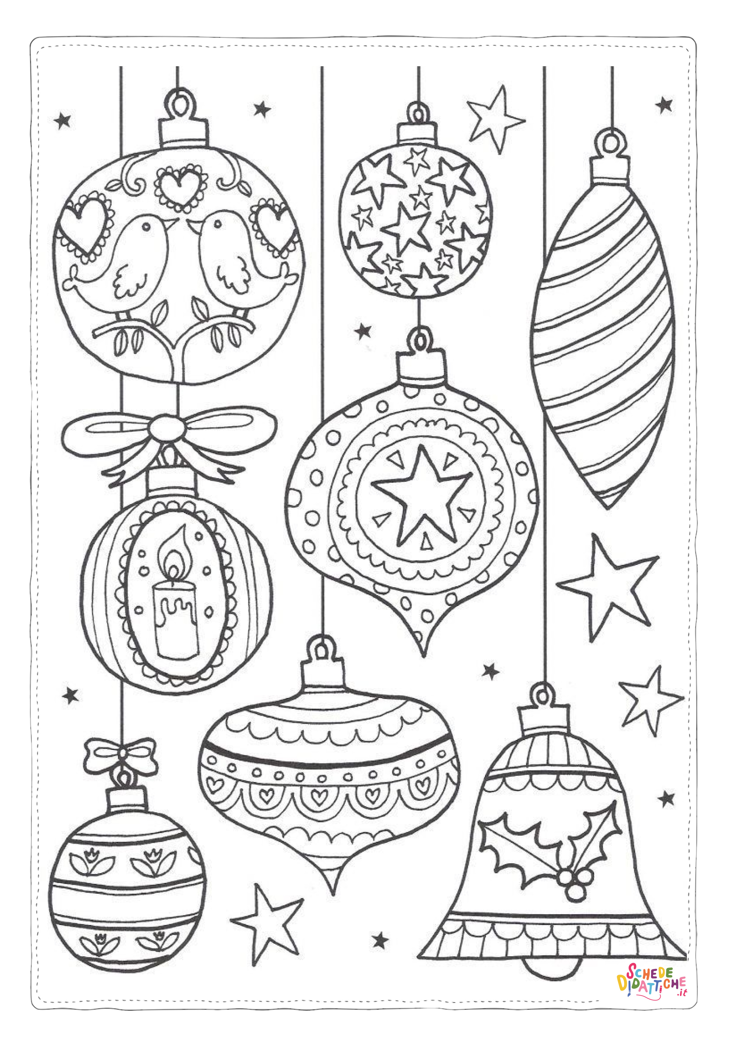 Disegno "Disegno di palla di Natale da stampare e colorare 58" Disegno di palla di Natale da stampare e colorare 58