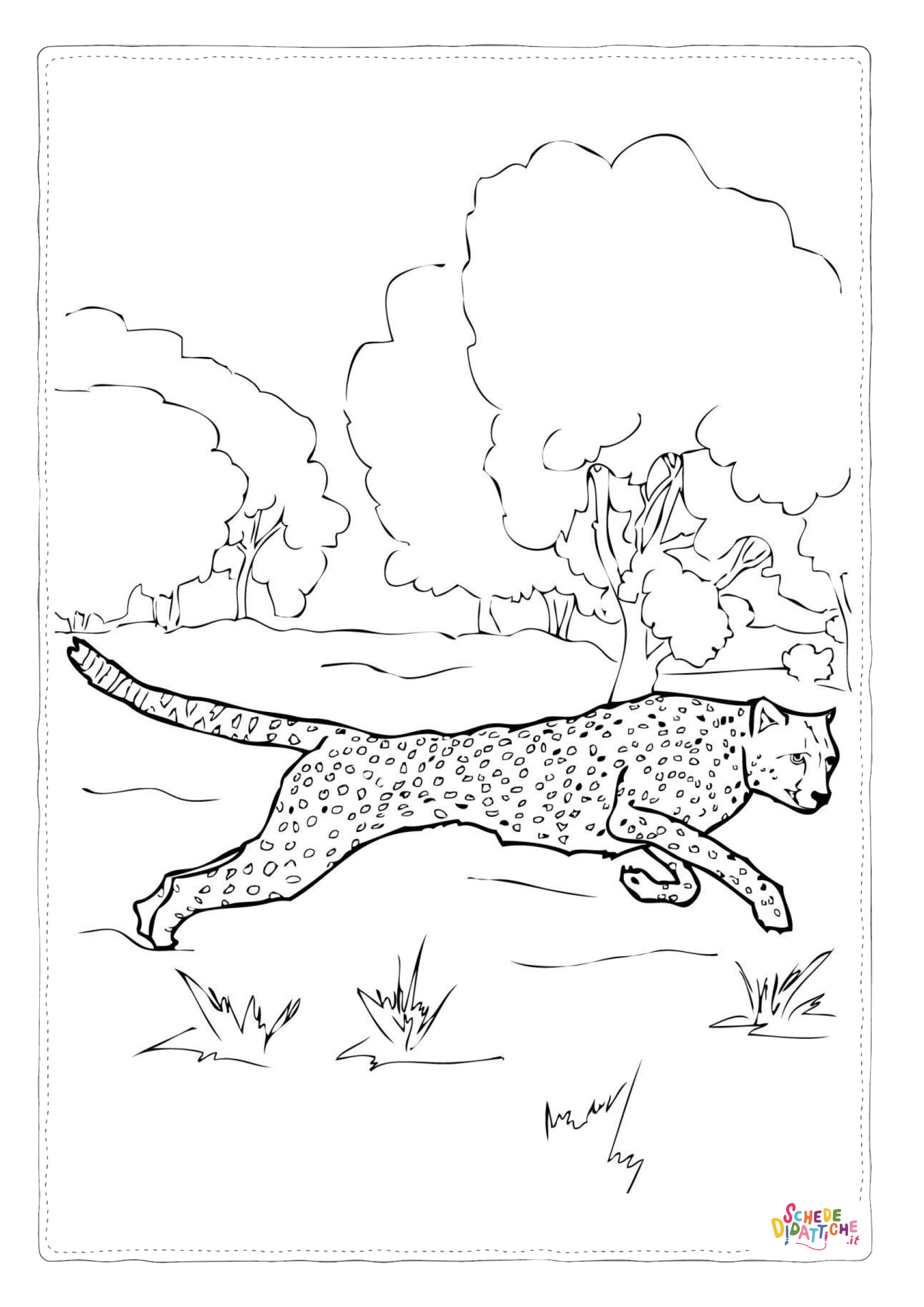 Disegno "Disegno di leopardo da stampare e colorare 58" Disegno di leopardo da stampare e colorare 58