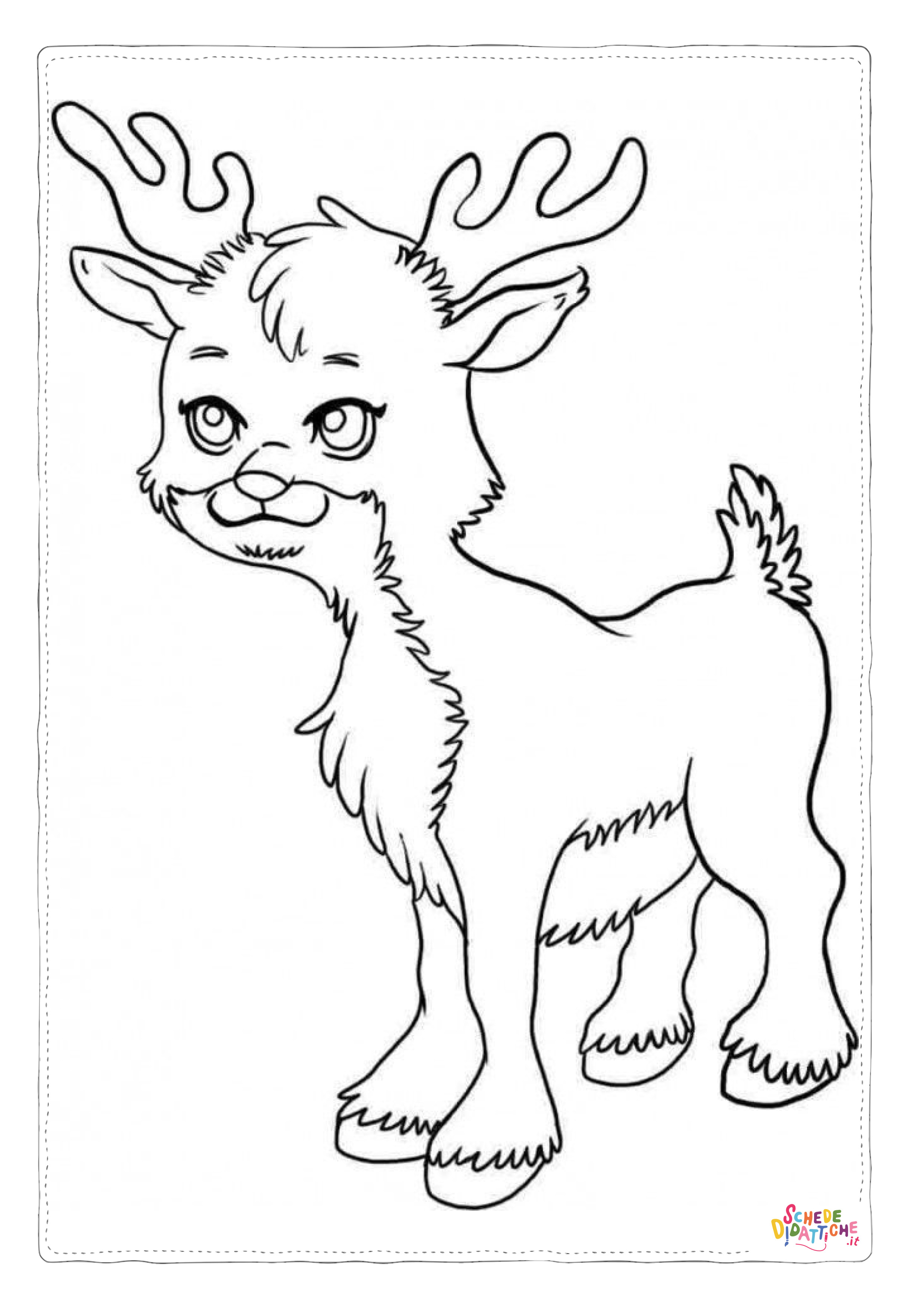 Disegno di renna di Natale da stampare e colorare 10