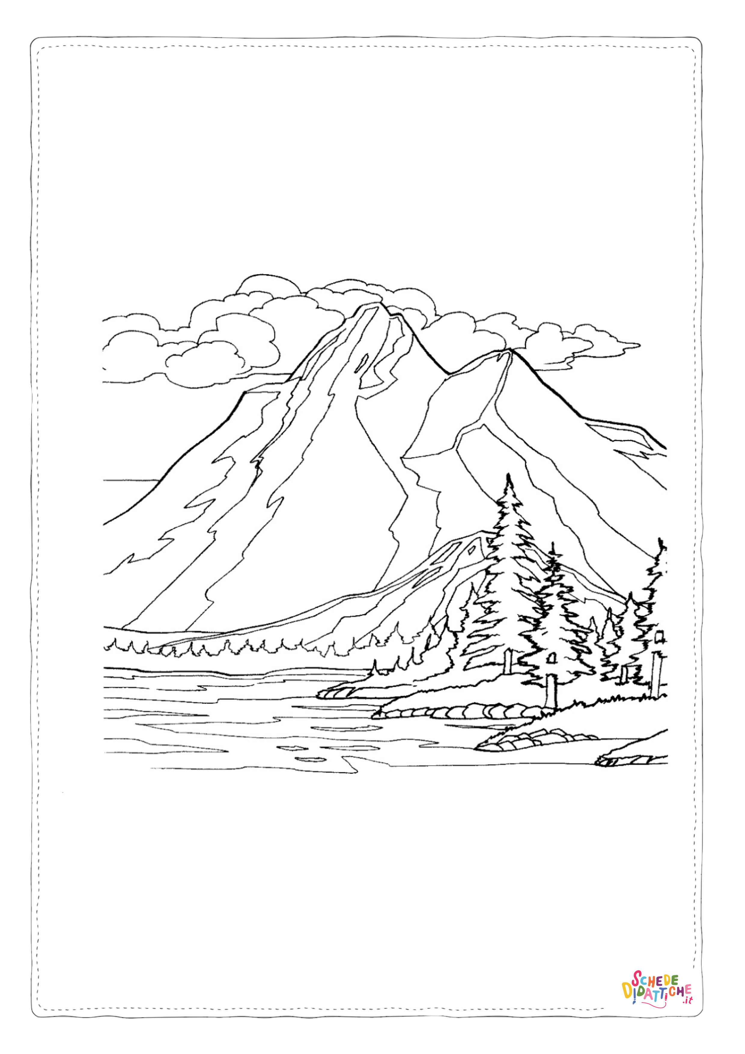 Disegno "Disegno di paesaggio da stampare e colorare 37" Disegno di paesaggio da stampare e colorare 37