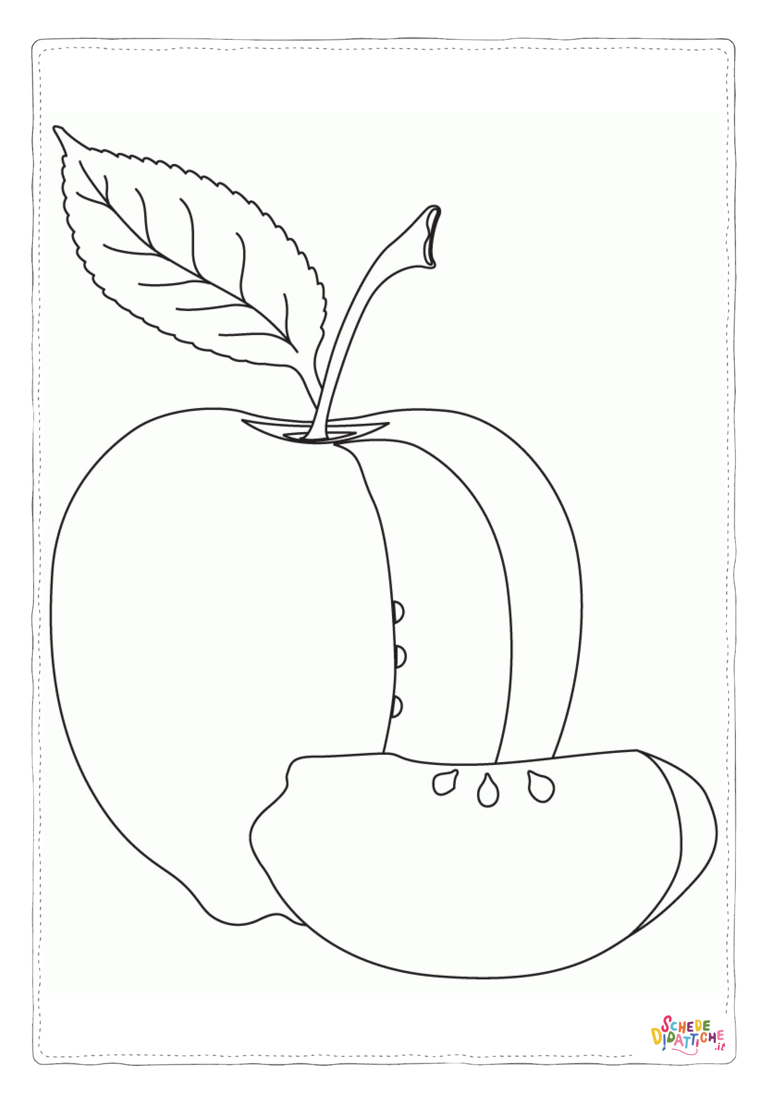 Disegno "Disegno di mela da stampare e colorare 24" Disegno di mela da stampare e colorare 24