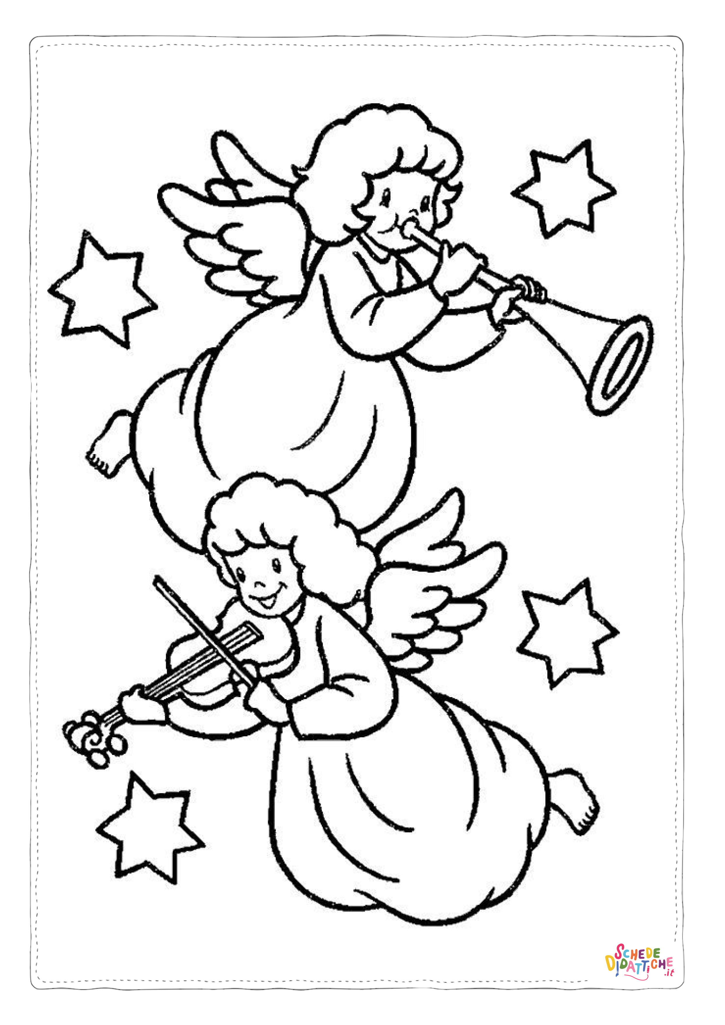 Disegno "Disegno di angelo da stampare e colorare 74" Disegno di angelo da stampare e colorare 74