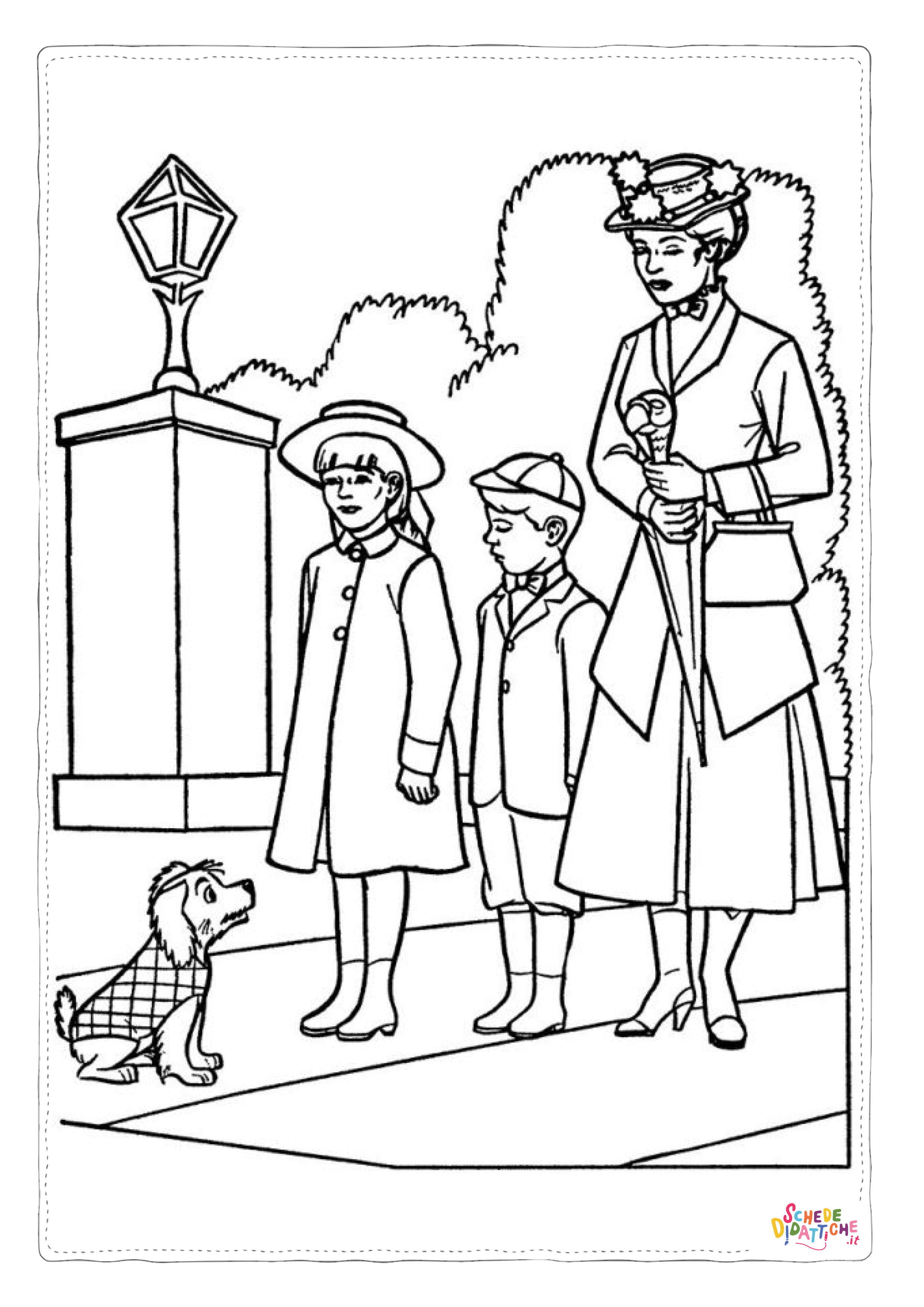 Disegno "Disegno di Mary Poppins da stampare e colorare 8" Disegno di Mary Poppins da stampare e colorare 8