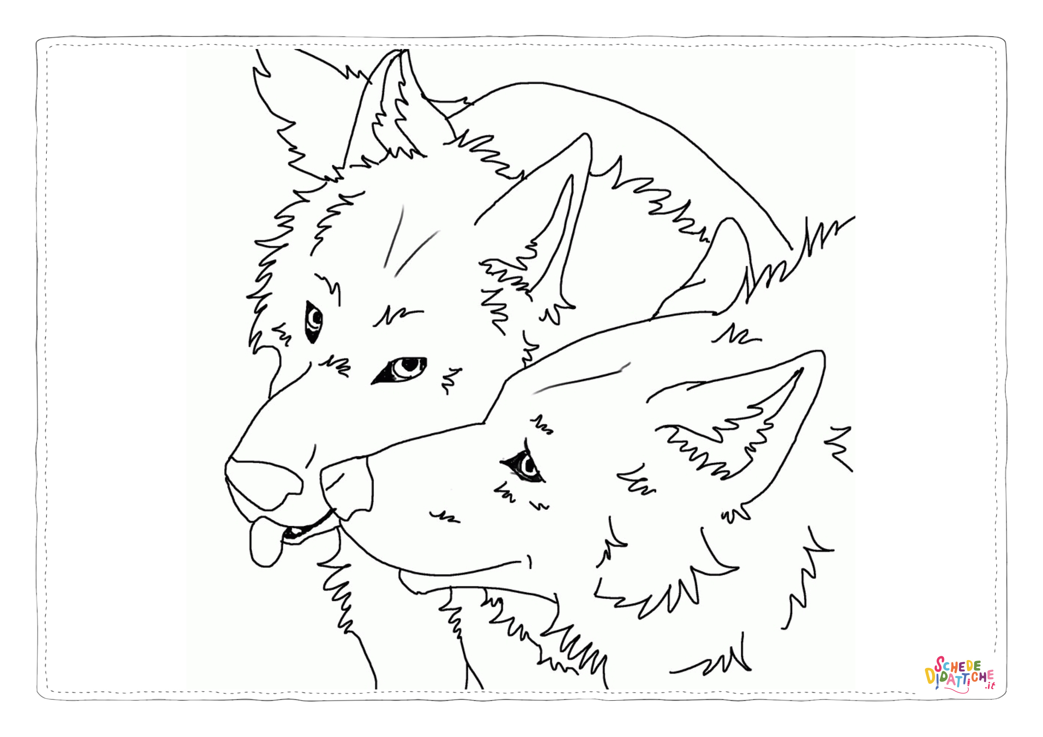 Disegno di lupo da stampare e colorare 18