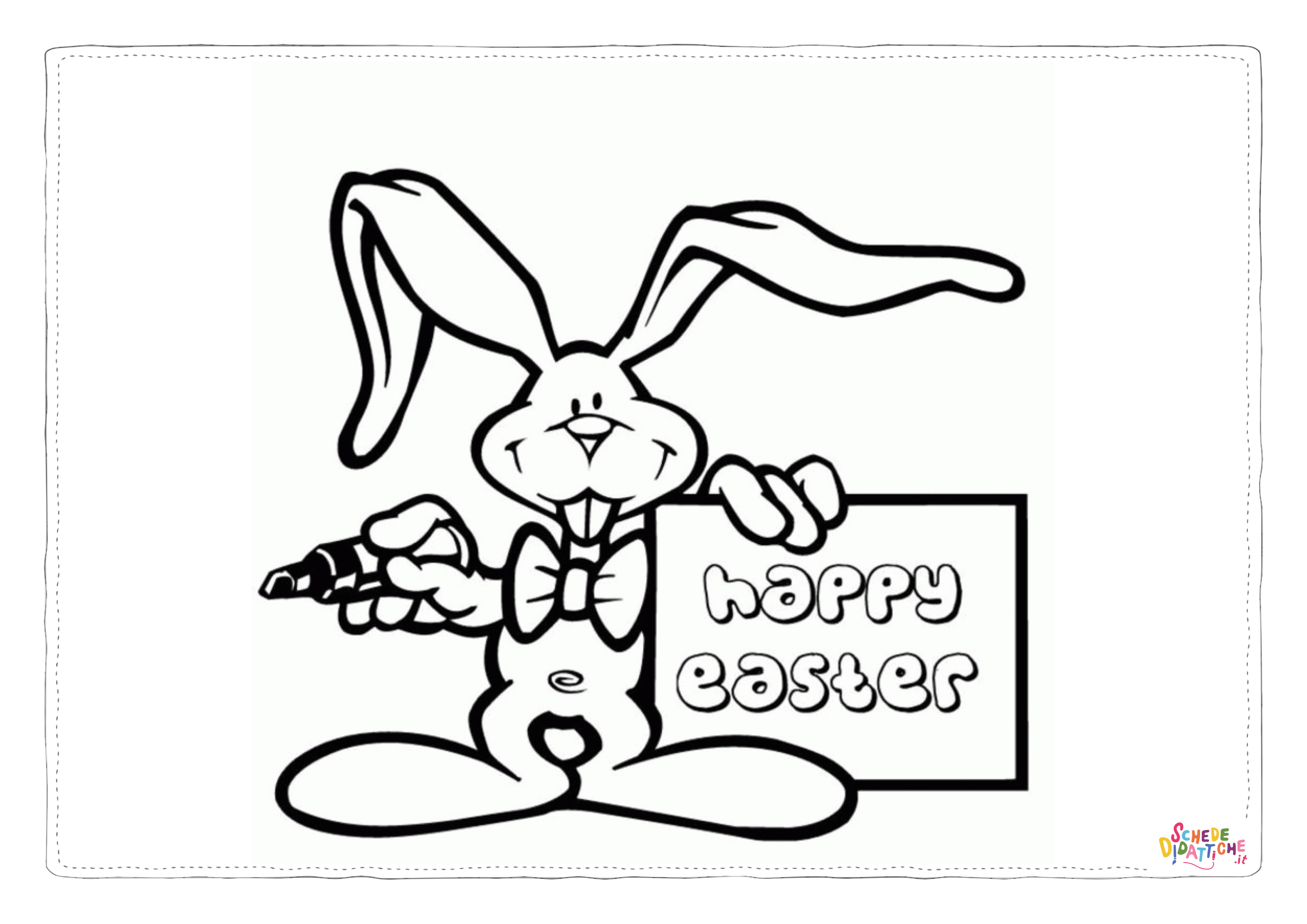 Disegno "Disegno di coniglietto di Pasqua da stampare e colorare 2" Disegno di coniglietto di Pasqua da stampare e colorare 2