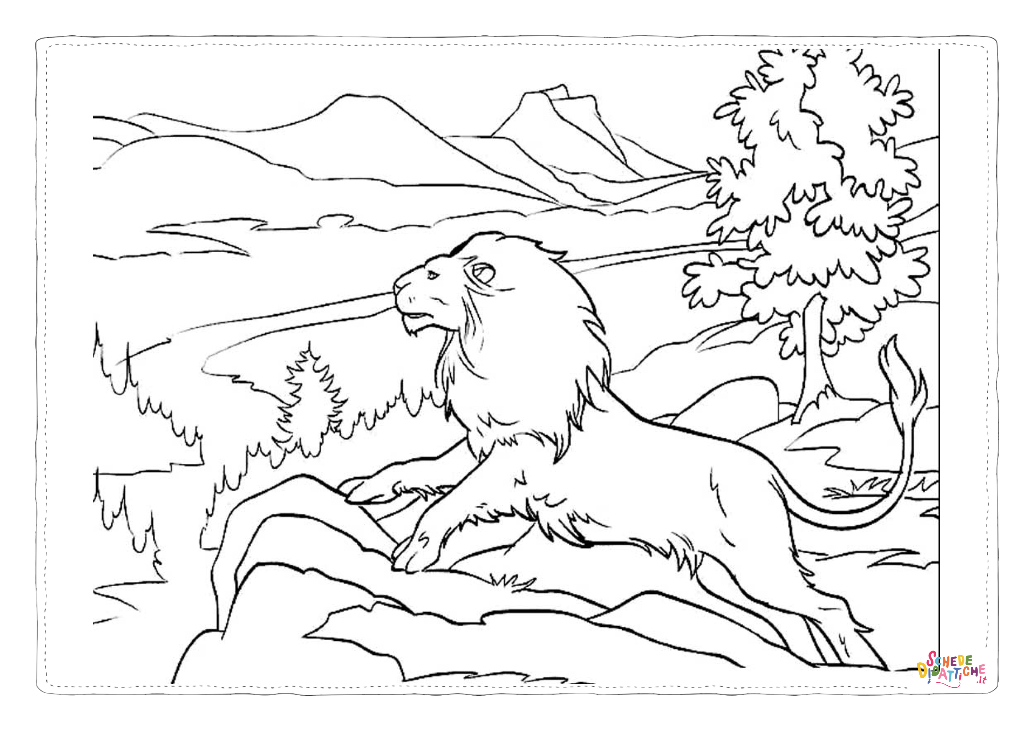 Disegno "Disegno di leone da stampare e colorare 81" Disegno di leone da stampare e colorare 81