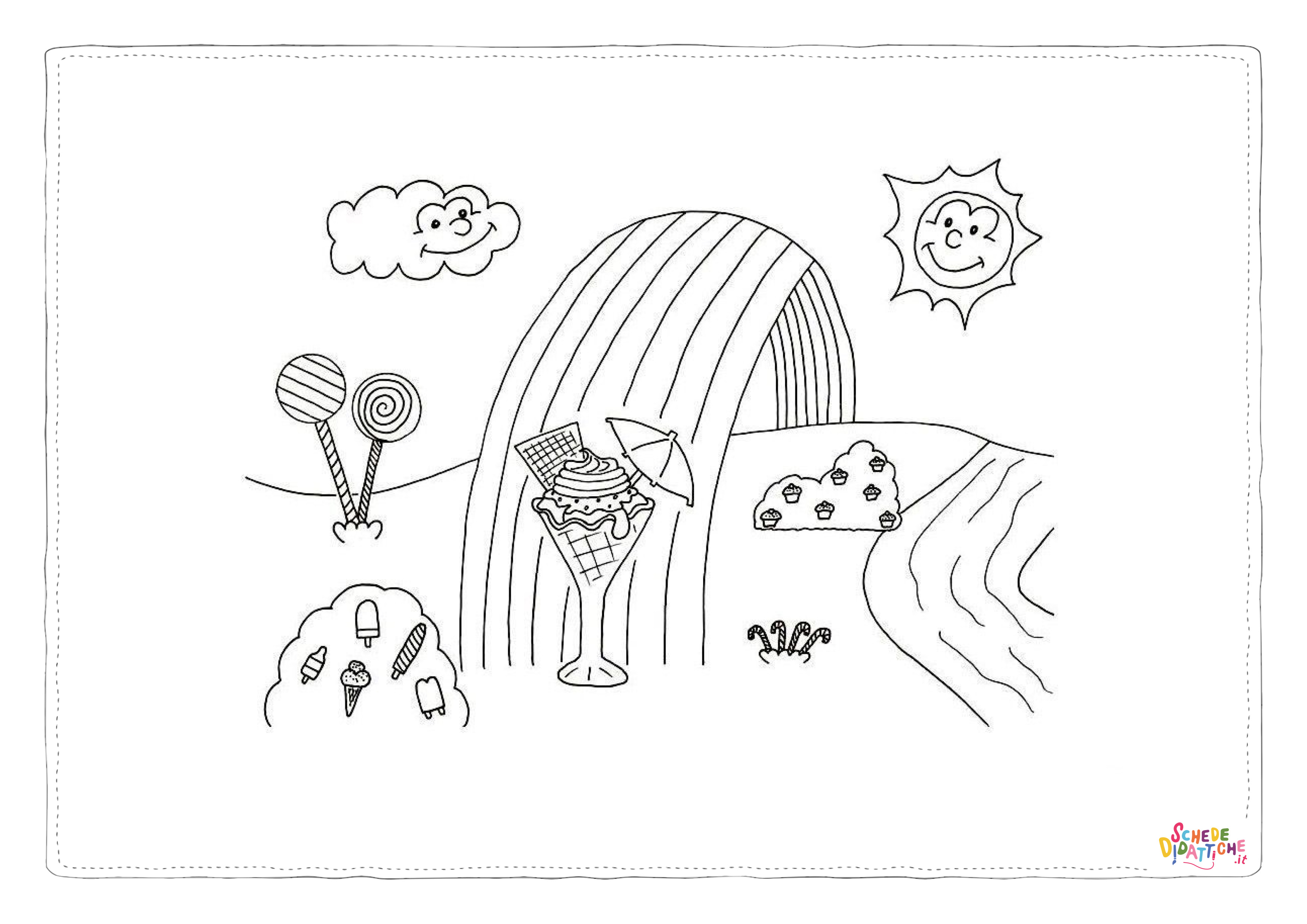 Disegno "Disegno di arcobaleno da stampare e colorare 87" Disegno di arcobaleno da stampare e colorare 87