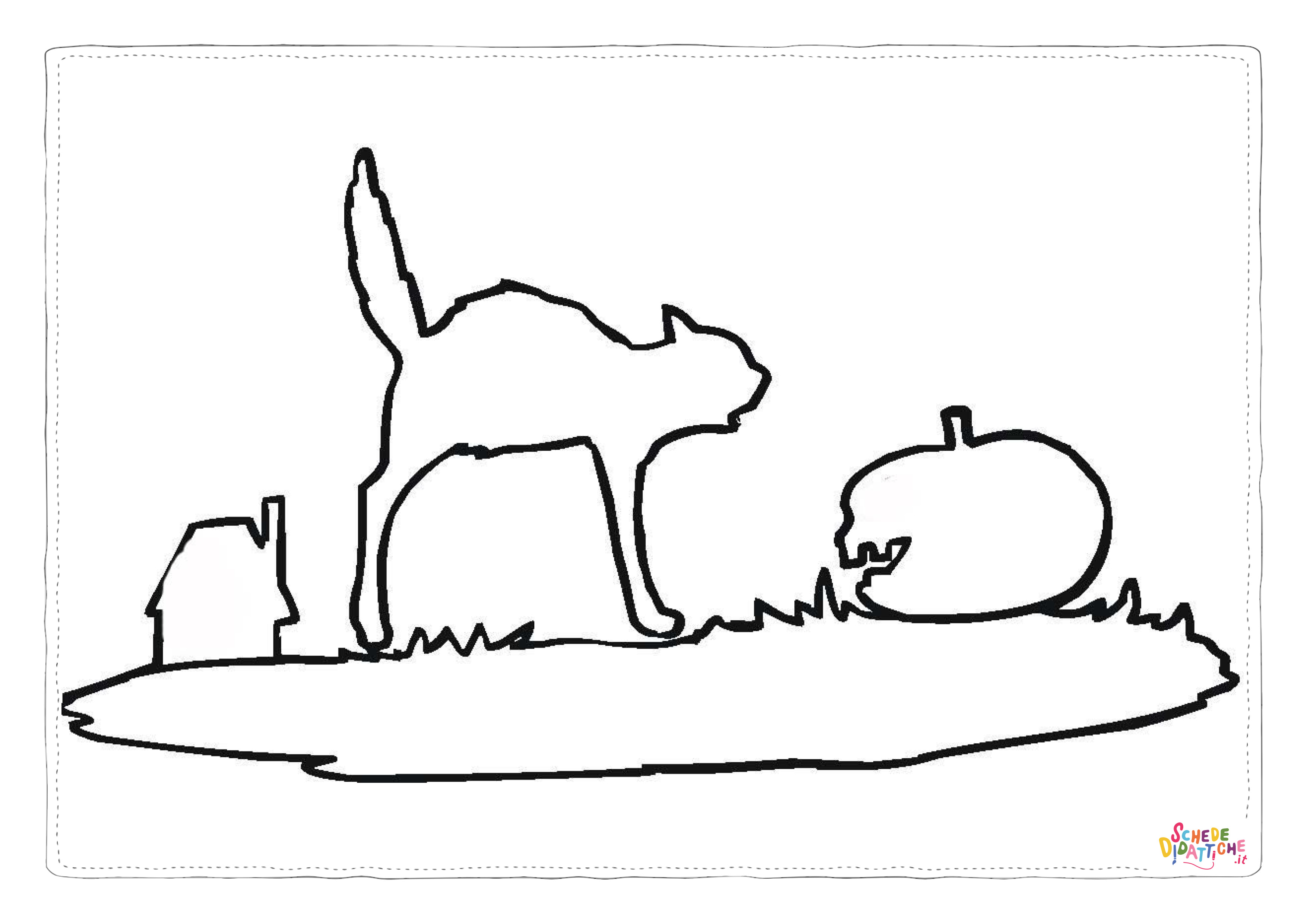 Disegno "Disegno di gatto di halloween da stampare e colorare" Disegno di gatto di halloween da stampare e colorare