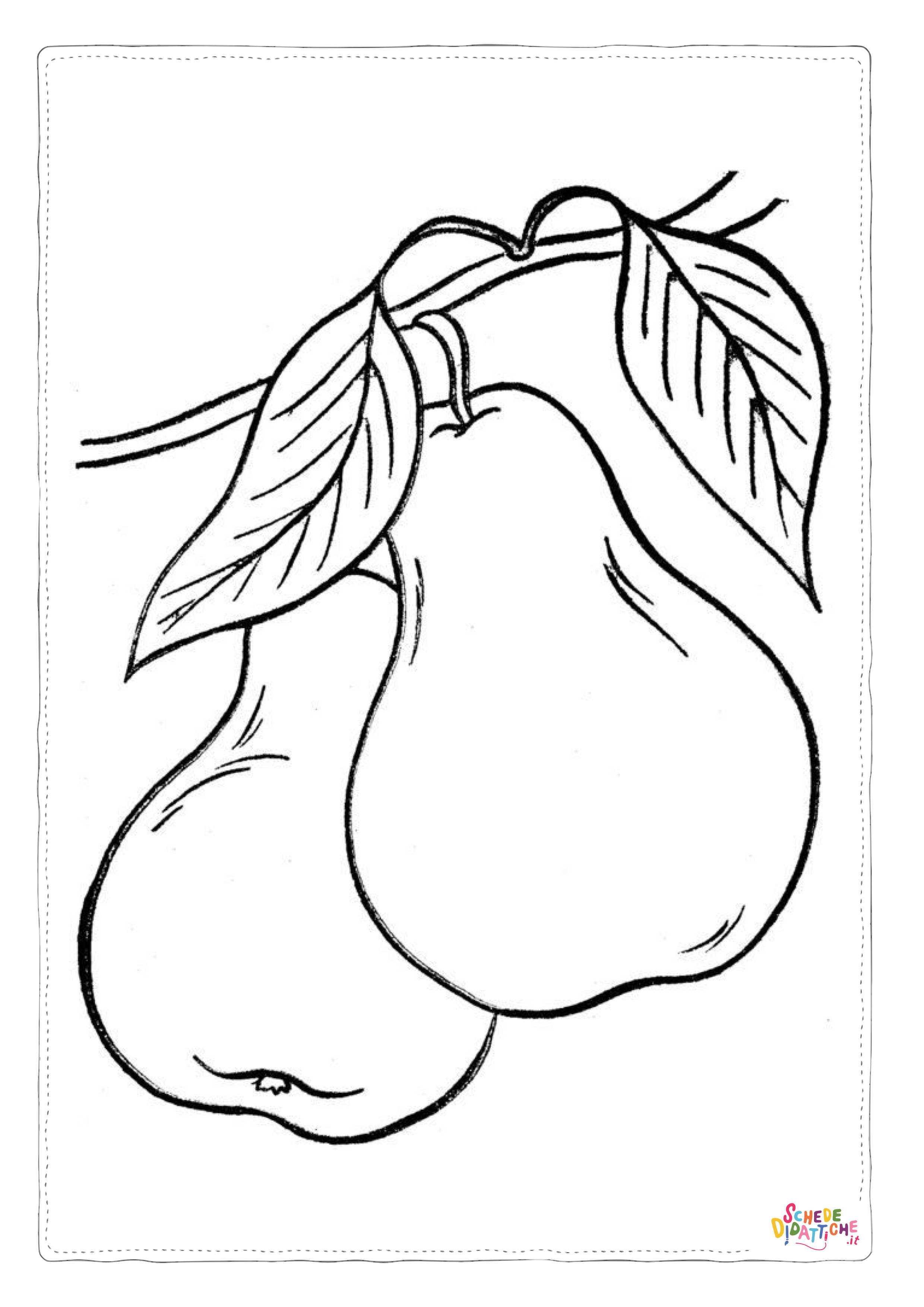 Disegno "Disegno di pera da stampare e colorare 14" Disegno di pera da stampare e colorare 14