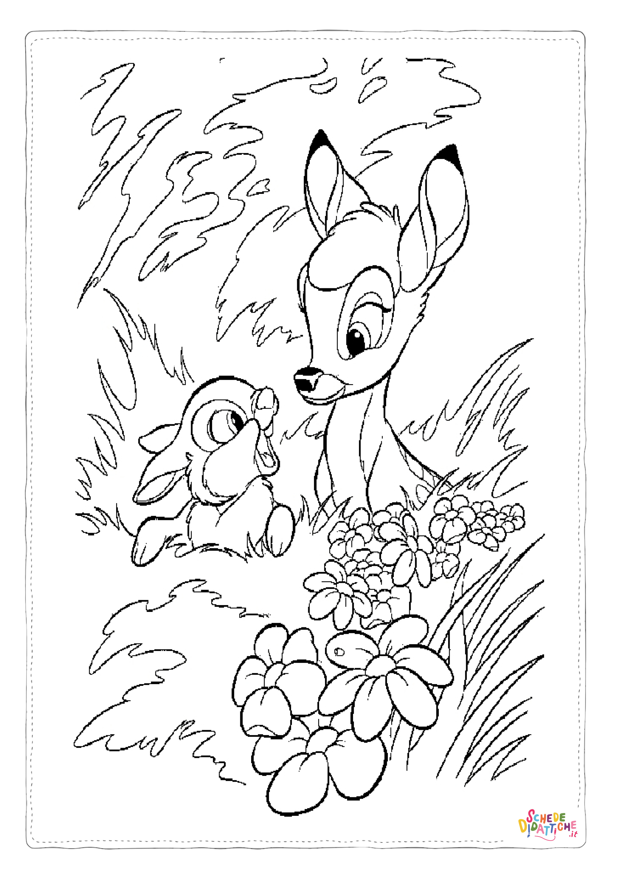 Disegno di Bambi da stampare e colorare 54