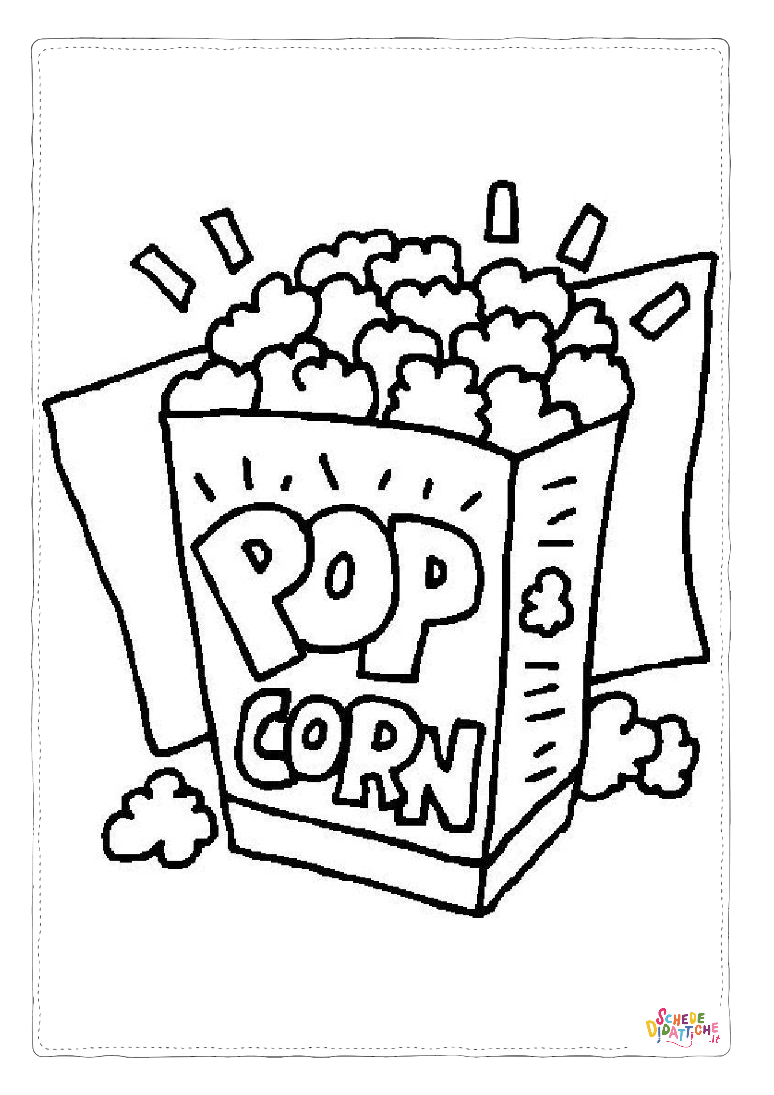 Disegno di pop corn da stampare e colorare 4