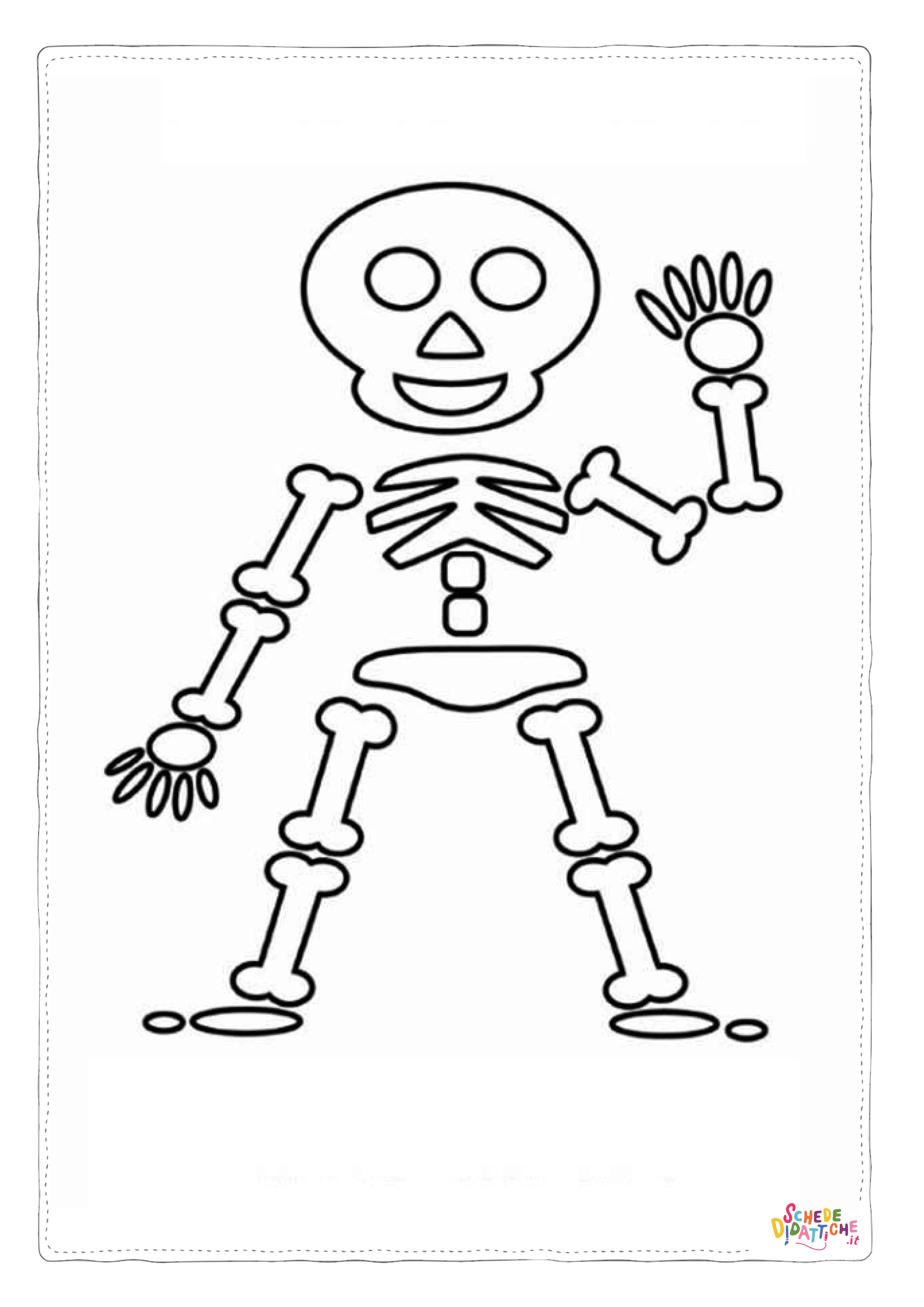 Disegno "Disegno di teschio e scheletro da stampare e colorare 21" Disegno di teschio e scheletro da stampare e colorare 21