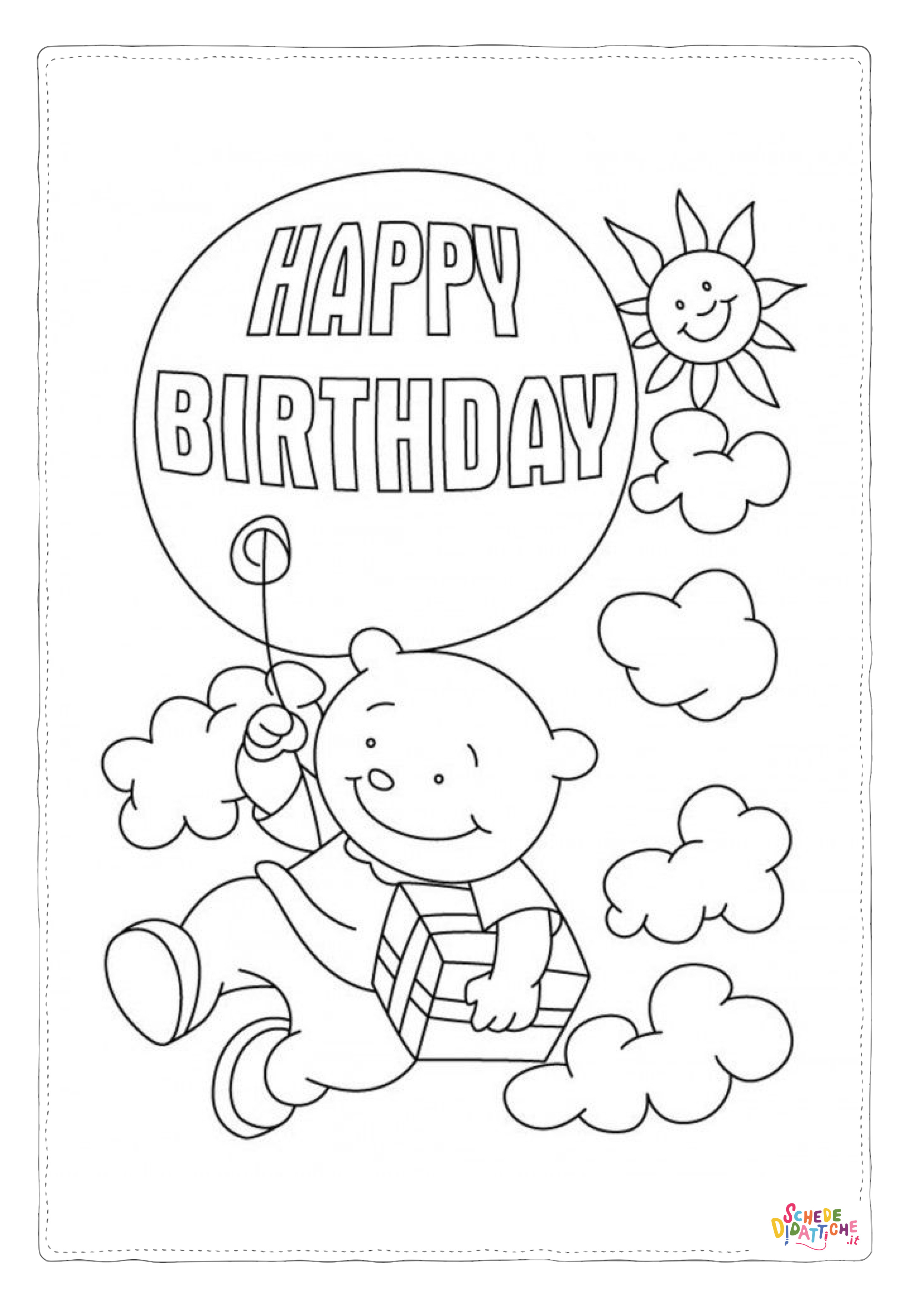 Disegno "Disegno di compleanno da stampare e colorare 7" Disegno di compleanno da stampare e colorare 7