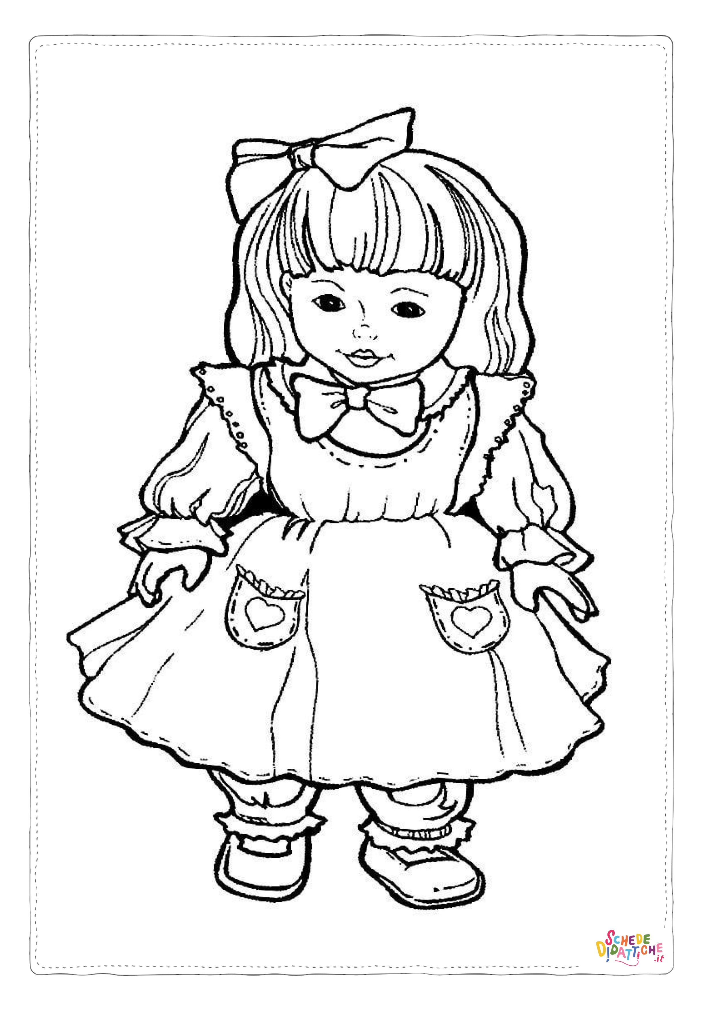 Disegno "Disegno di bambola da stampare e colorare 14" Disegno di bambola da stampare e colorare 14