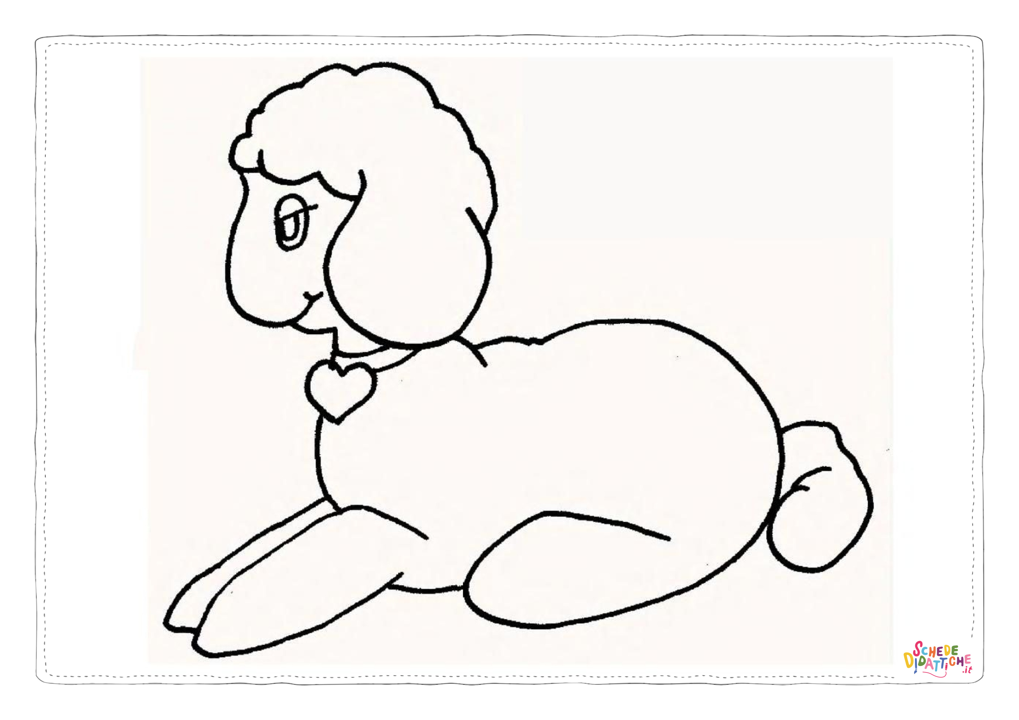 Disegno "Disegno di pecora da stampare e colorare 60" Disegno di pecora da stampare e colorare 60