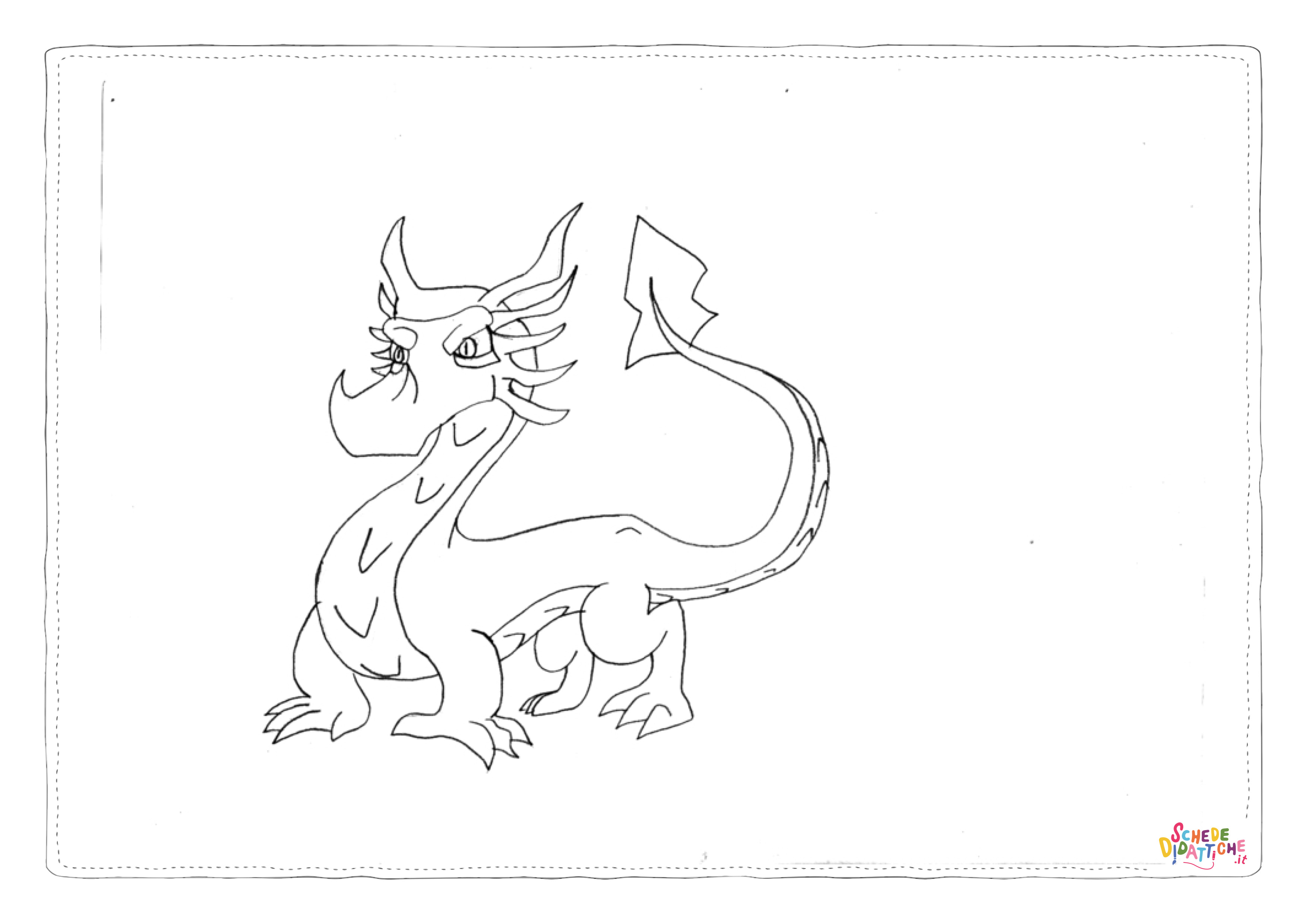 Disegno "Disegno di dragone da stampare e colorare 121" Disegno di dragone da stampare e colorare 121